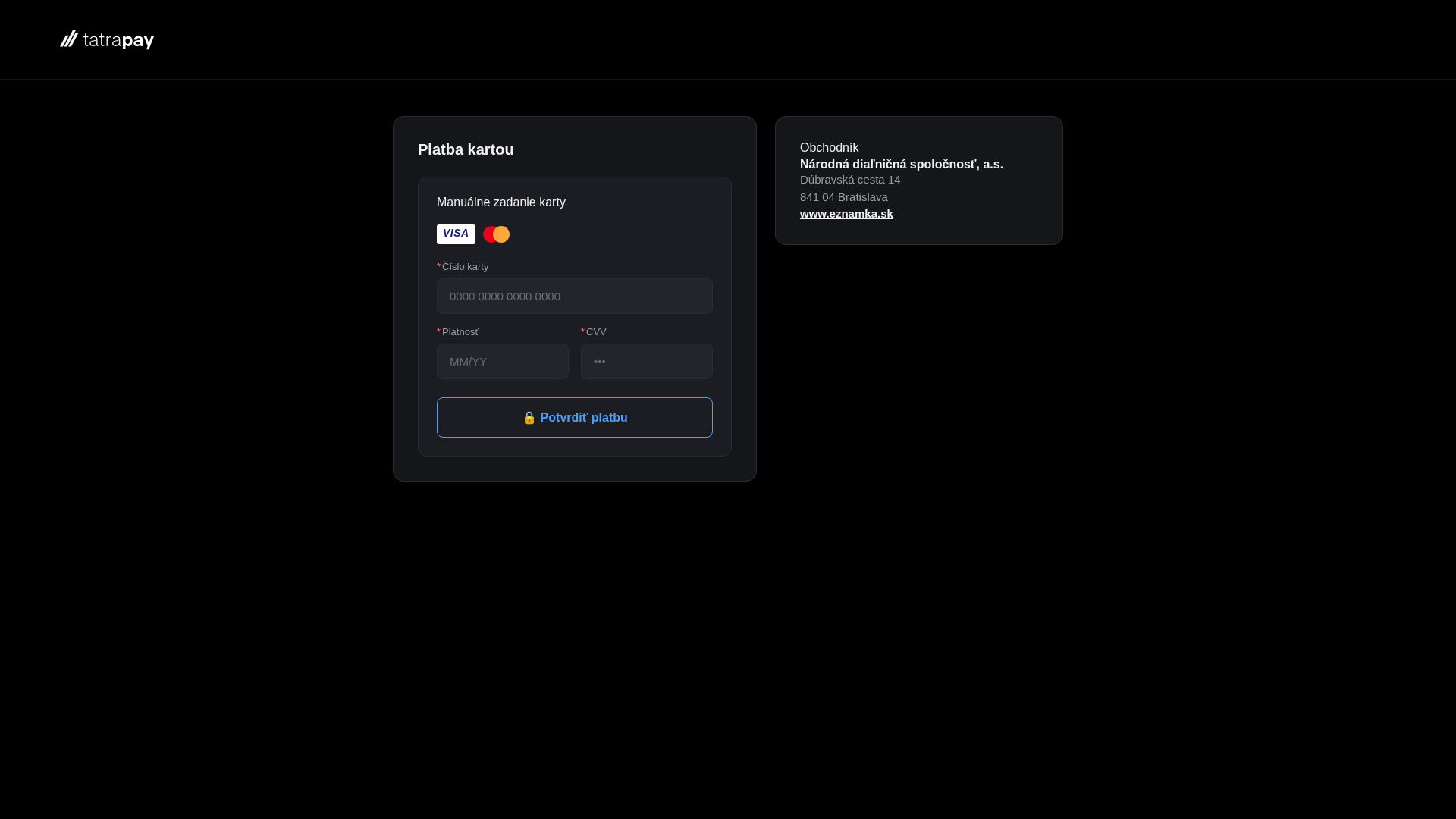 Screenshot of tatrpay.online