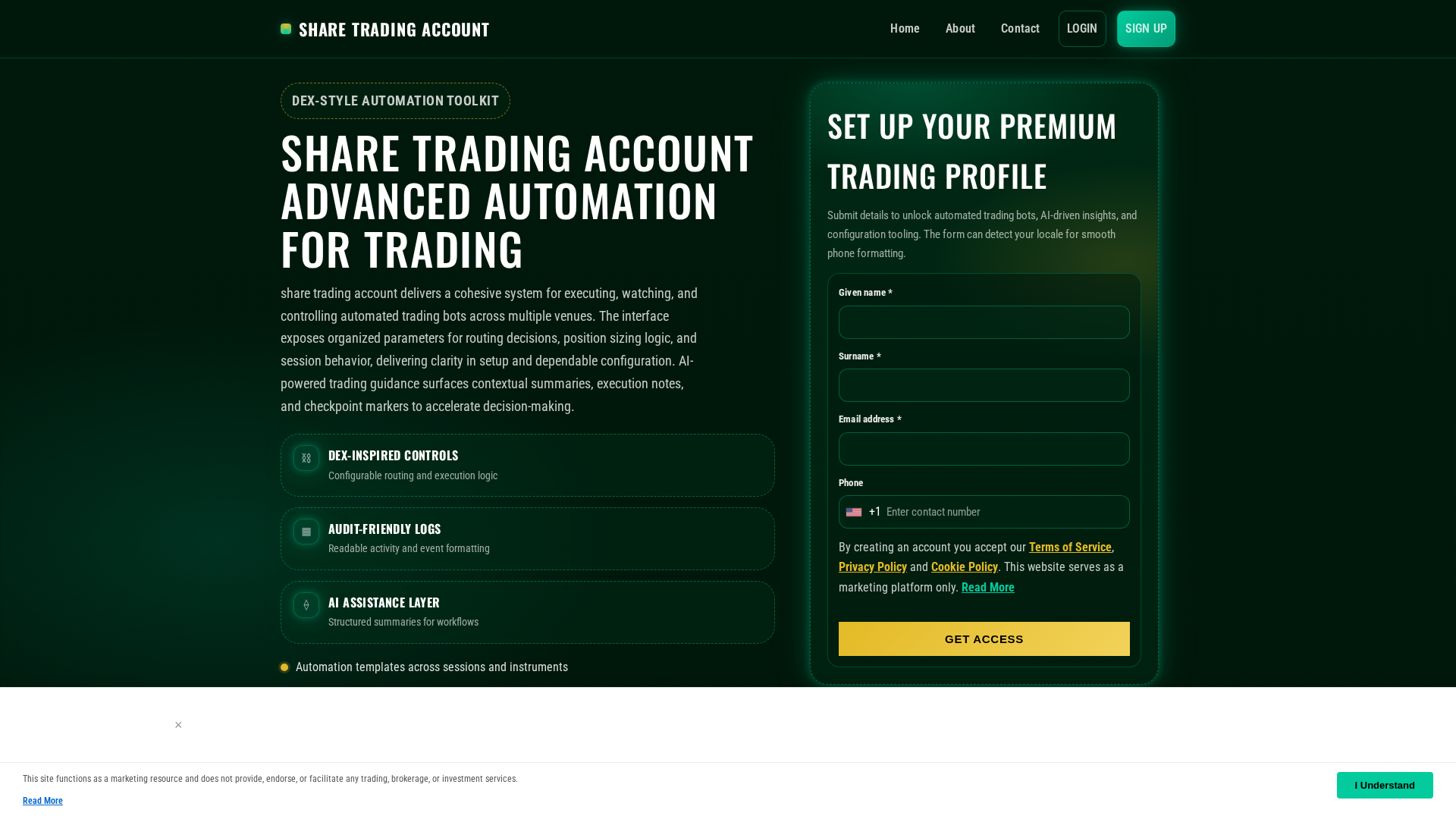 Screenshot of sharetradingaccount.pro