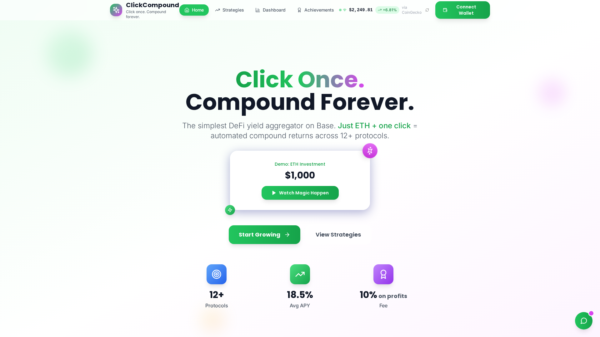 Screenshot of clickcompound.com