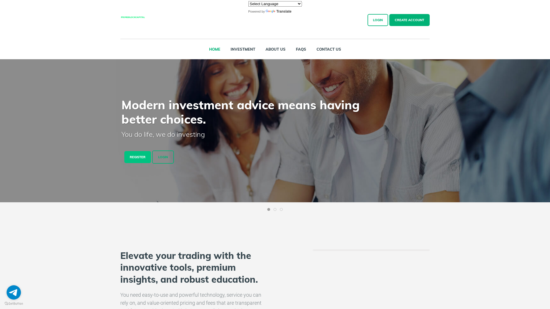 Screenshot of primeblockcapital.ltd