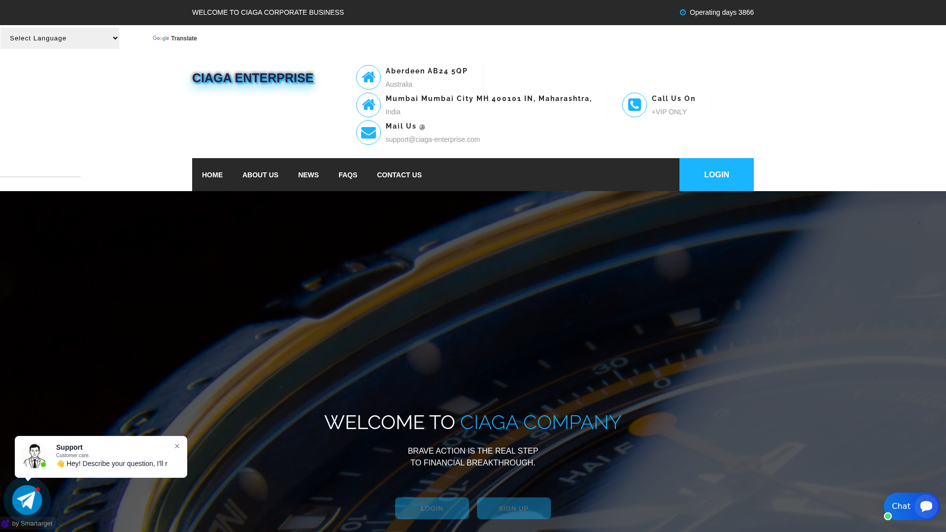 Screenshot of ciaga-enterprise.com