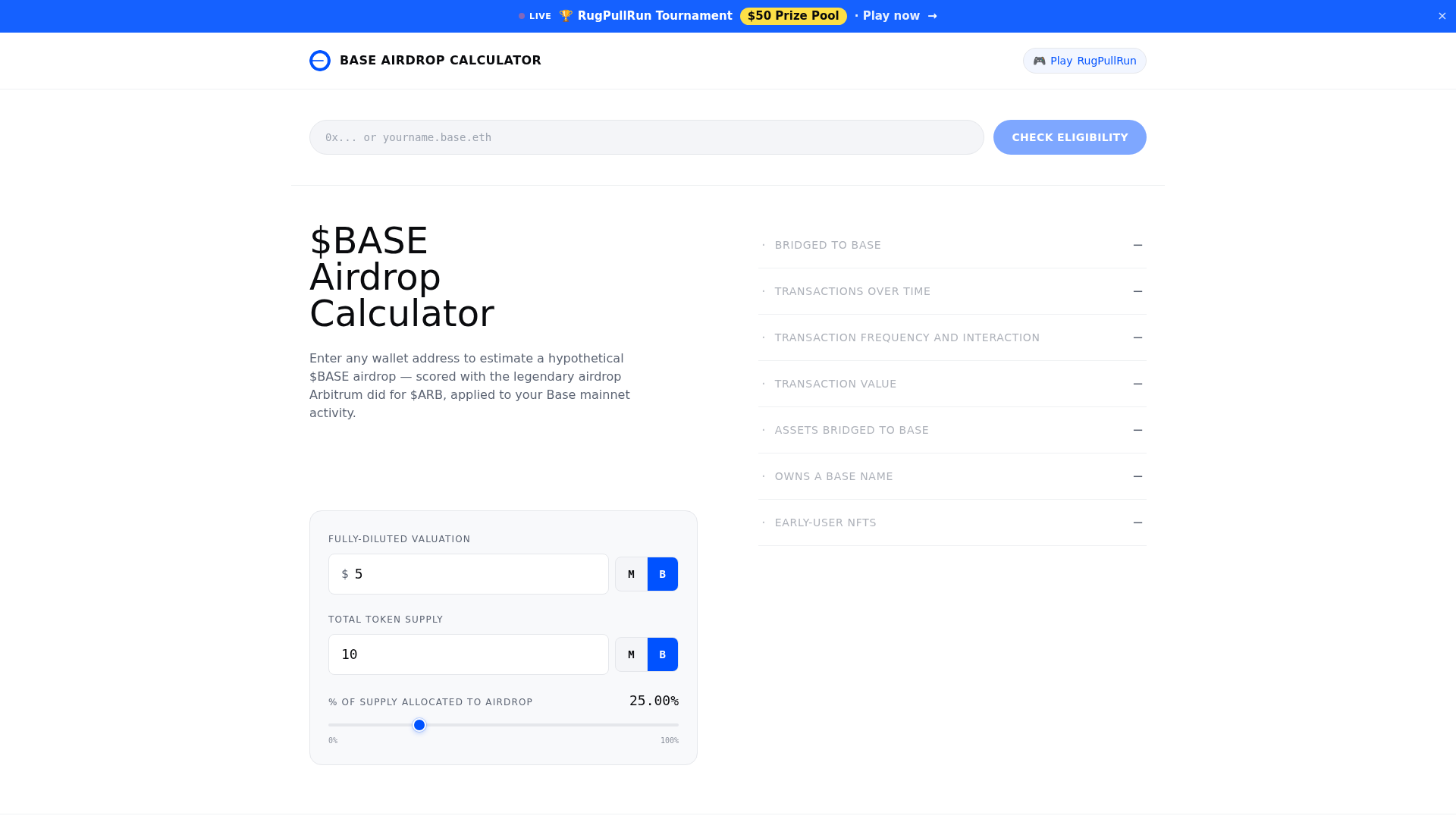 Screenshot of base-airdrop-calculator.vercel.app