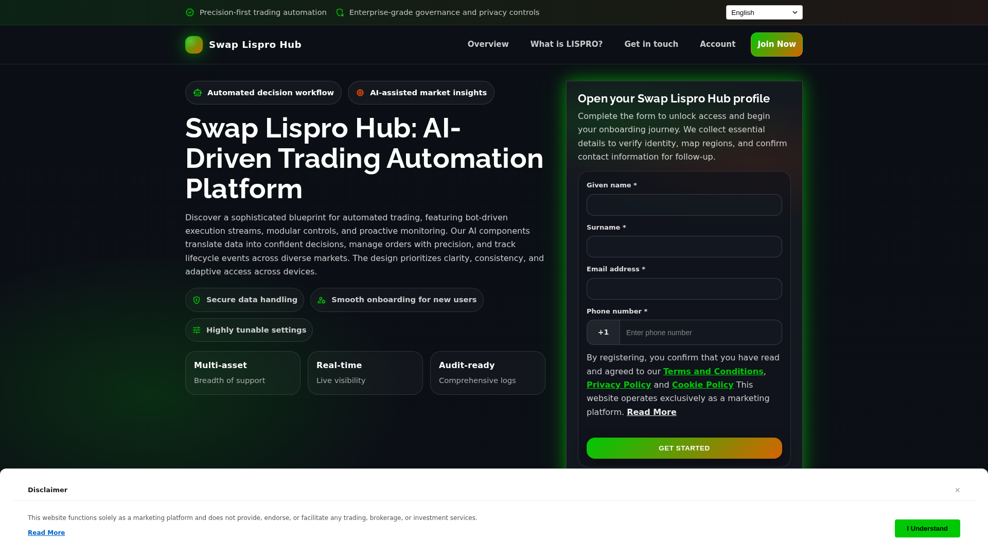 Screenshot of swaplisprohub.digital