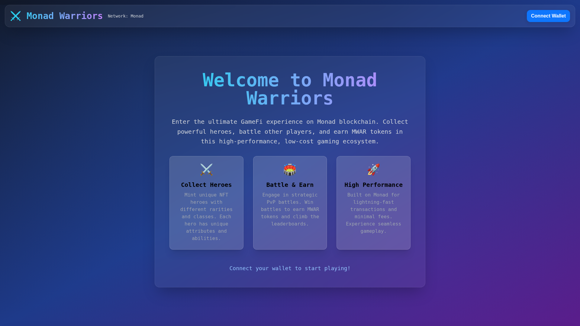 Screenshot of monad-warriors.netlify.app