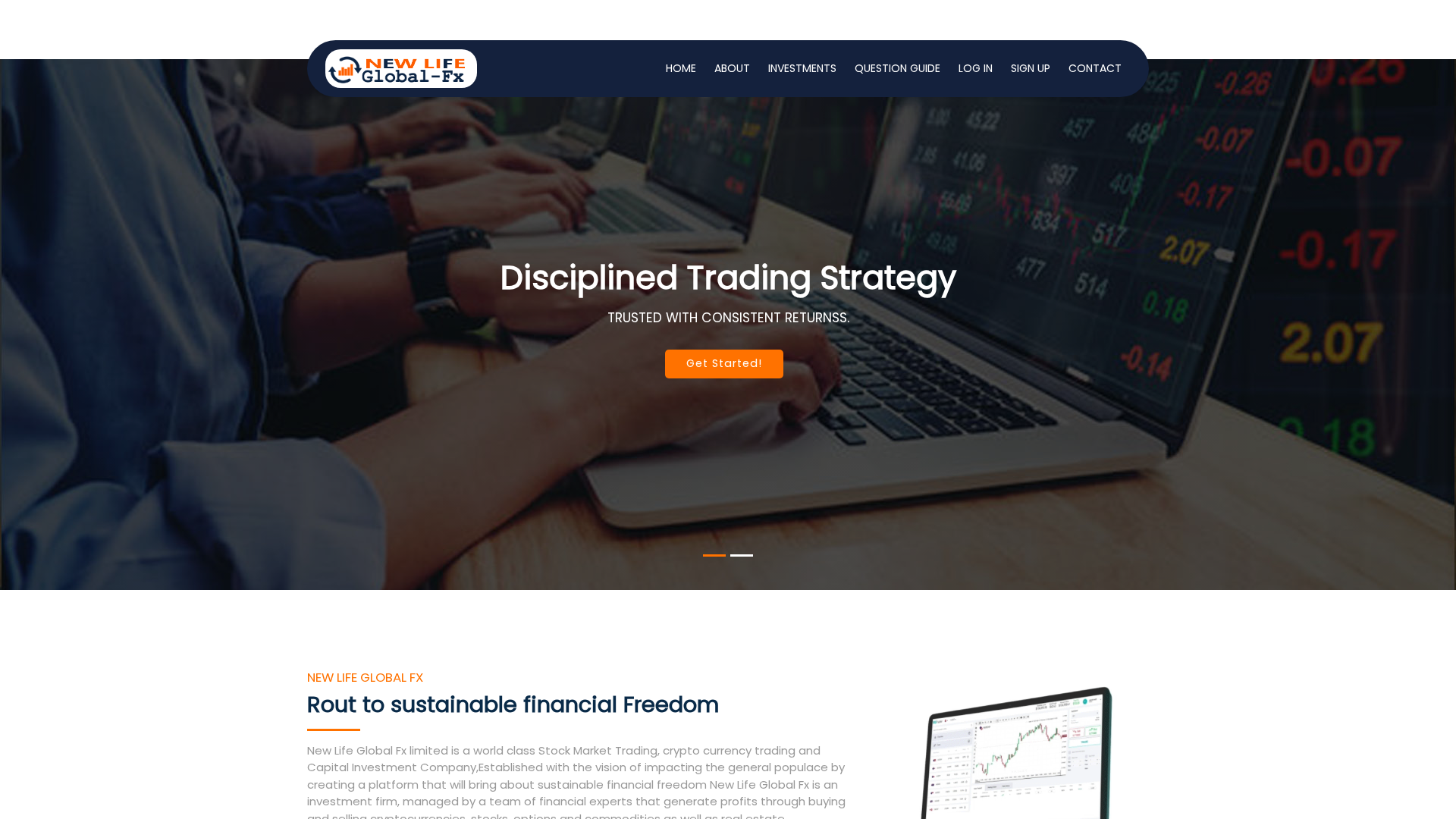 Screenshot of newlifeglobalfxtraders.com