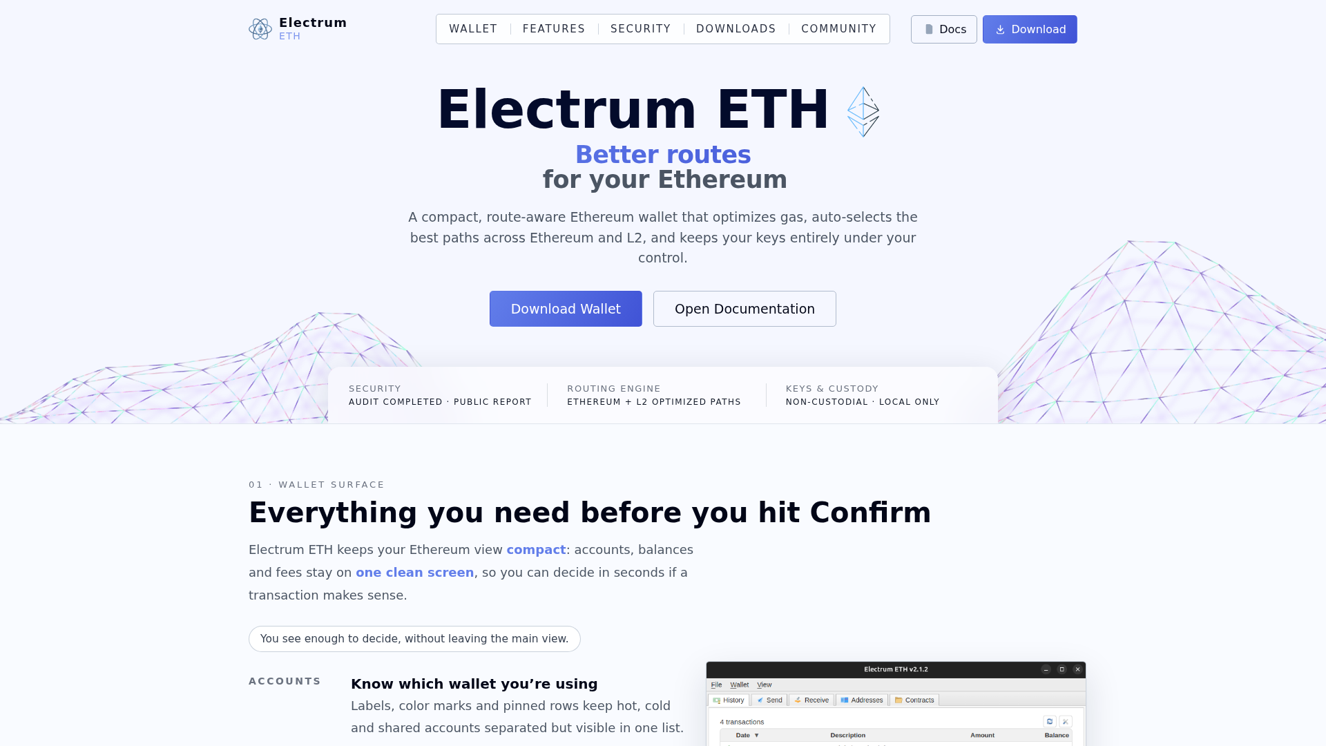Screenshot of ethereum-electrum.com