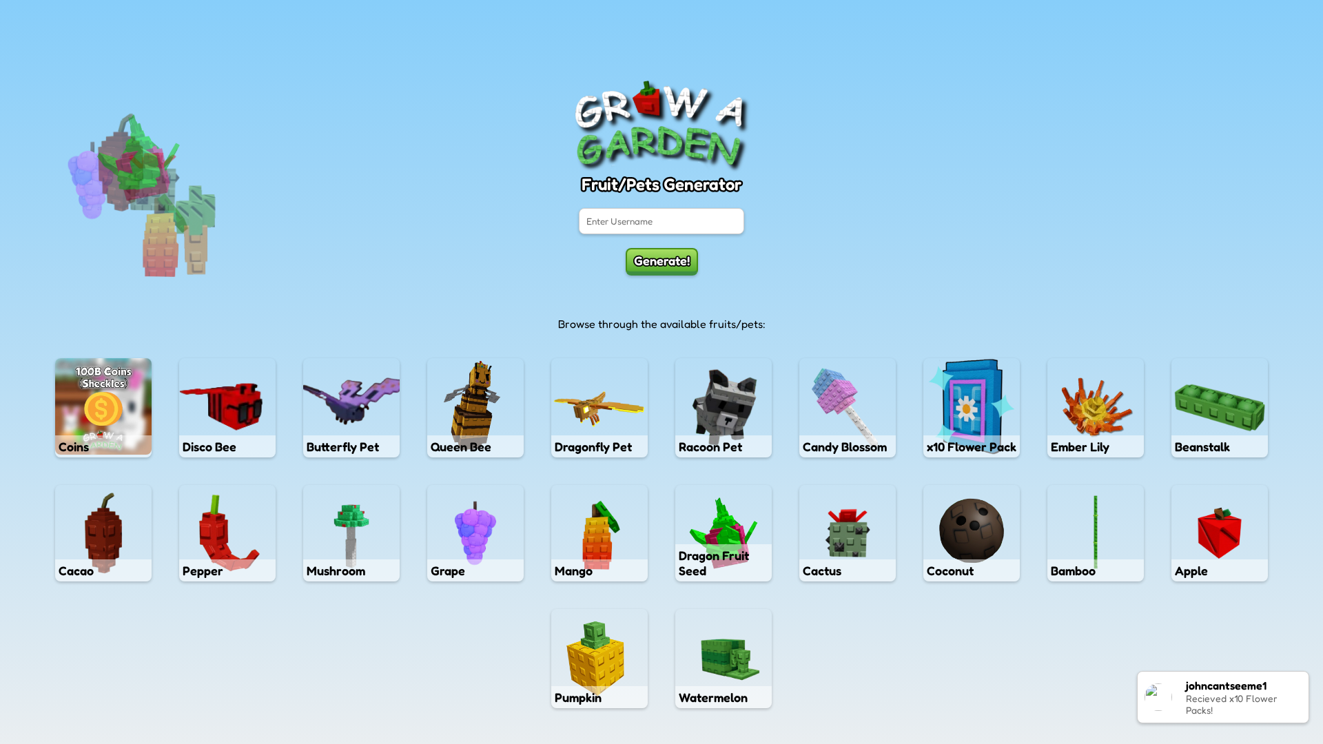 Screenshot of gardenseeds.netlify.app