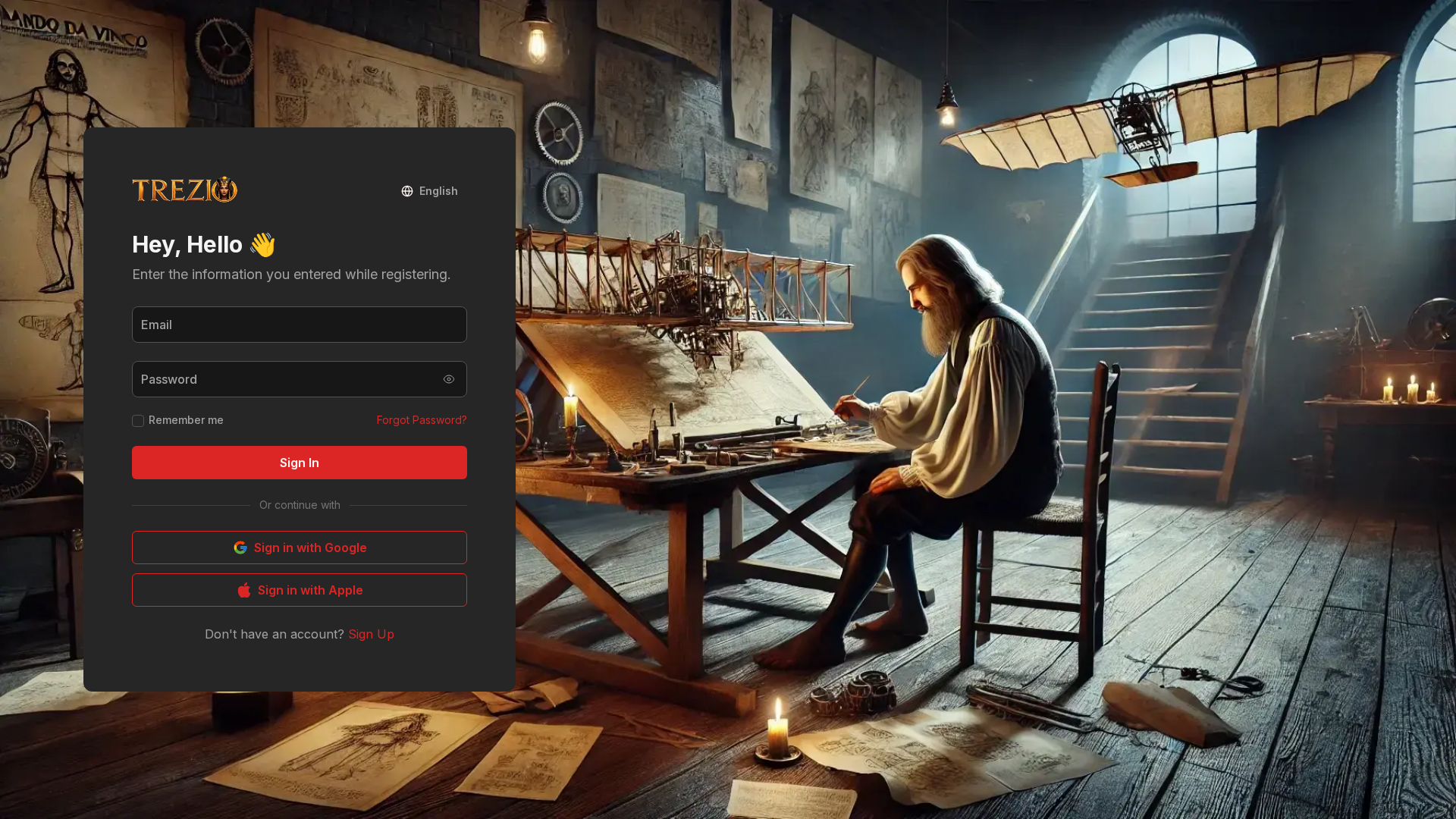 Screenshot of app.dev.trezio.io