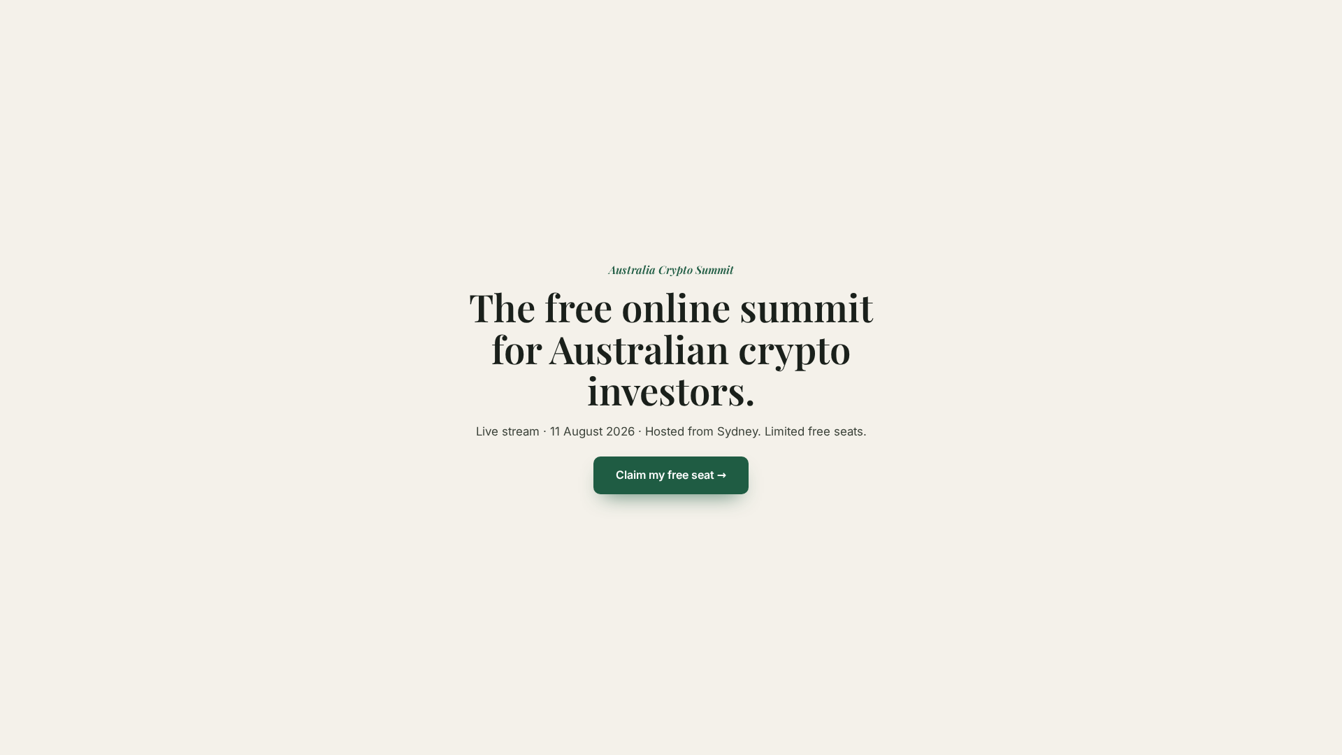 Screenshot of aucryptosummit.com