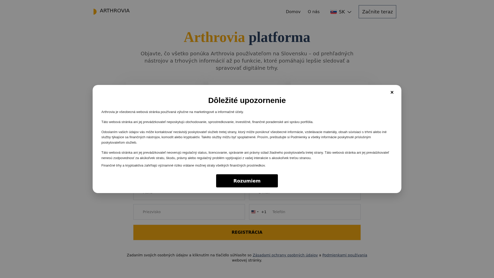 Screenshot of arthrovia-sk.live