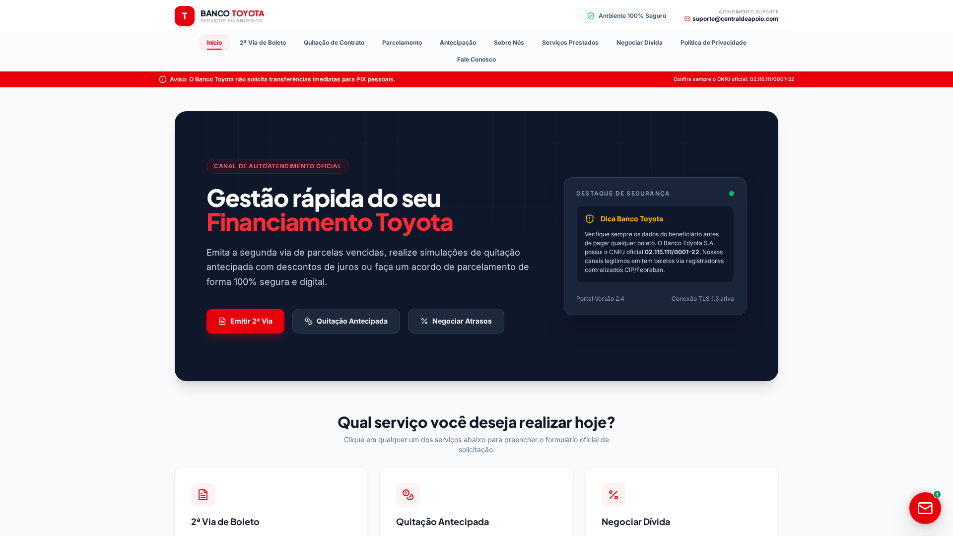 Screenshot of www.negociacaotoyota.com.br
