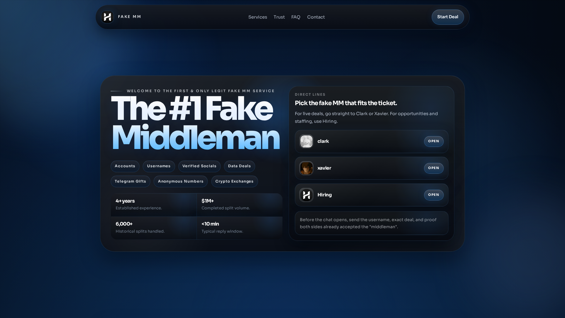 Screenshot of fakemm.cc