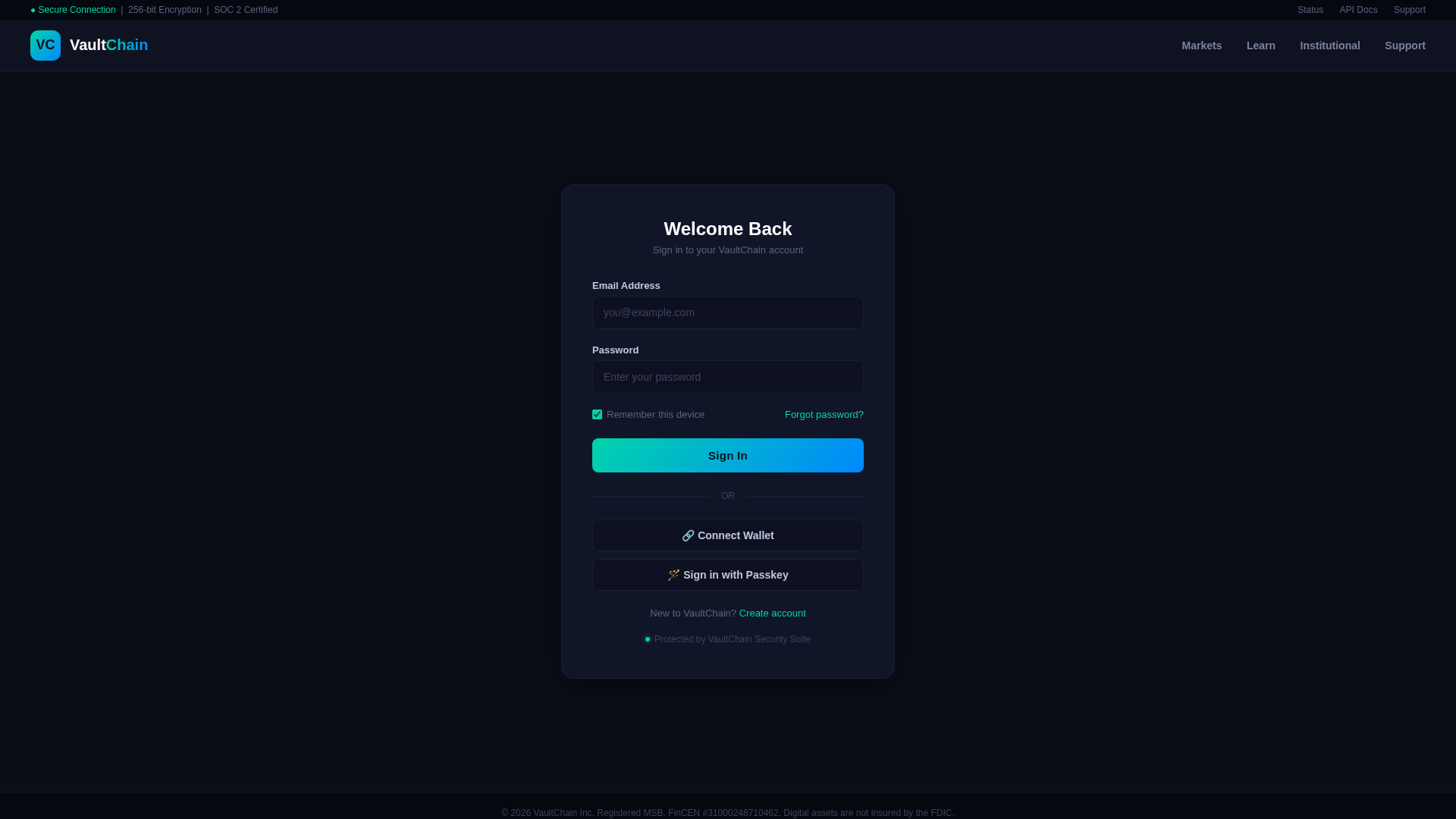 Screenshot of vaultchain.click