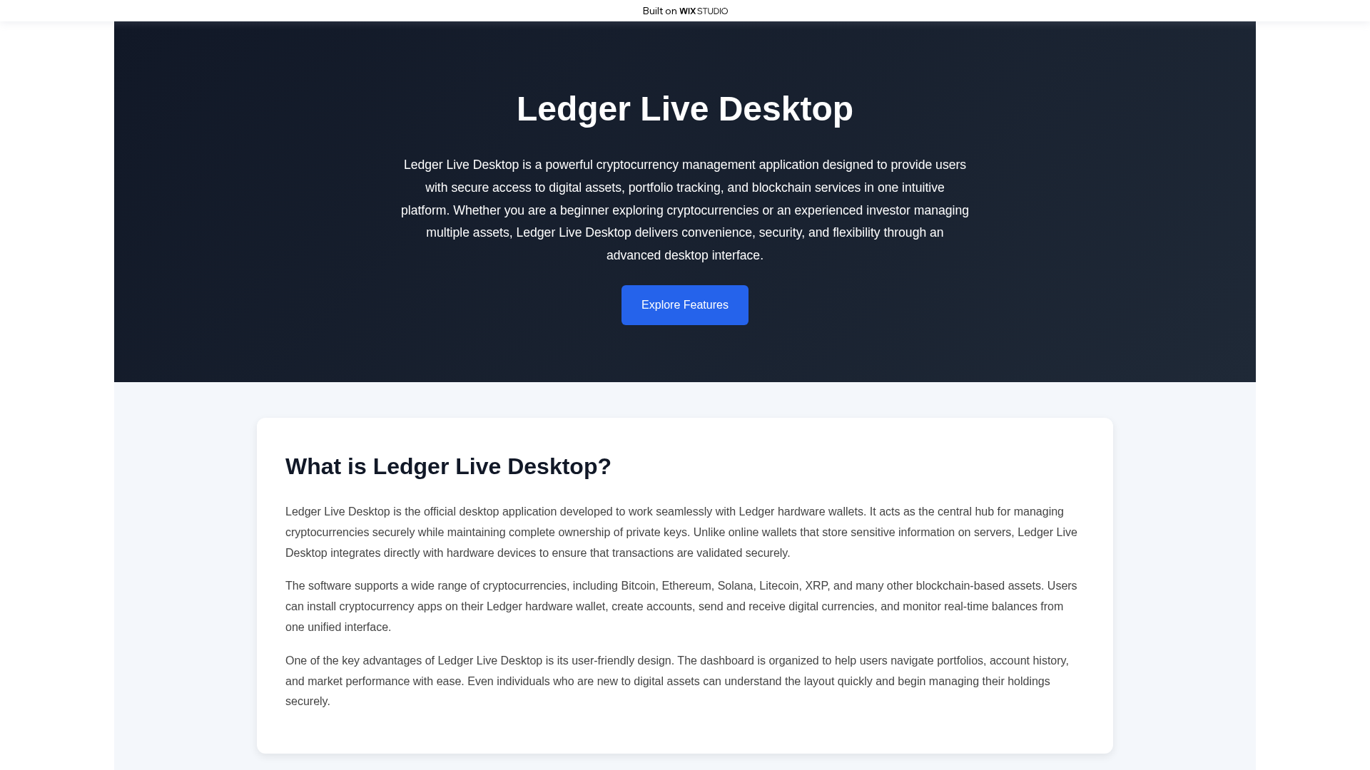 Screenshot of desktop-station.wixstudio.com