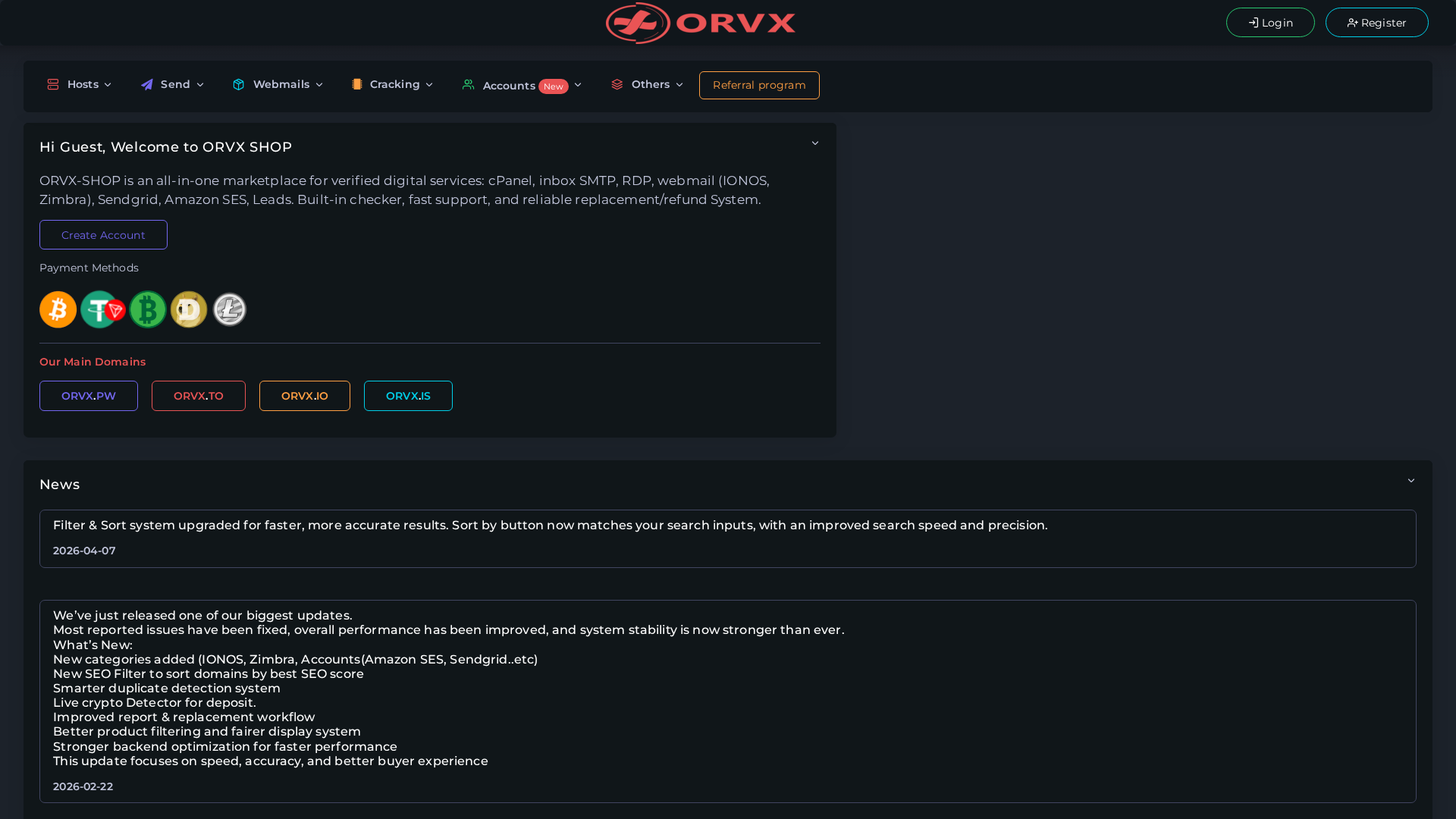 Screenshot of orvx.pw