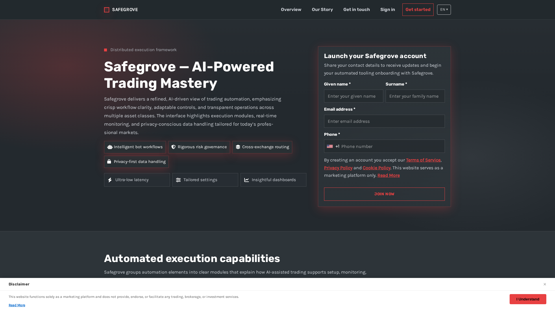 Screenshot of safegroveplatform.shop