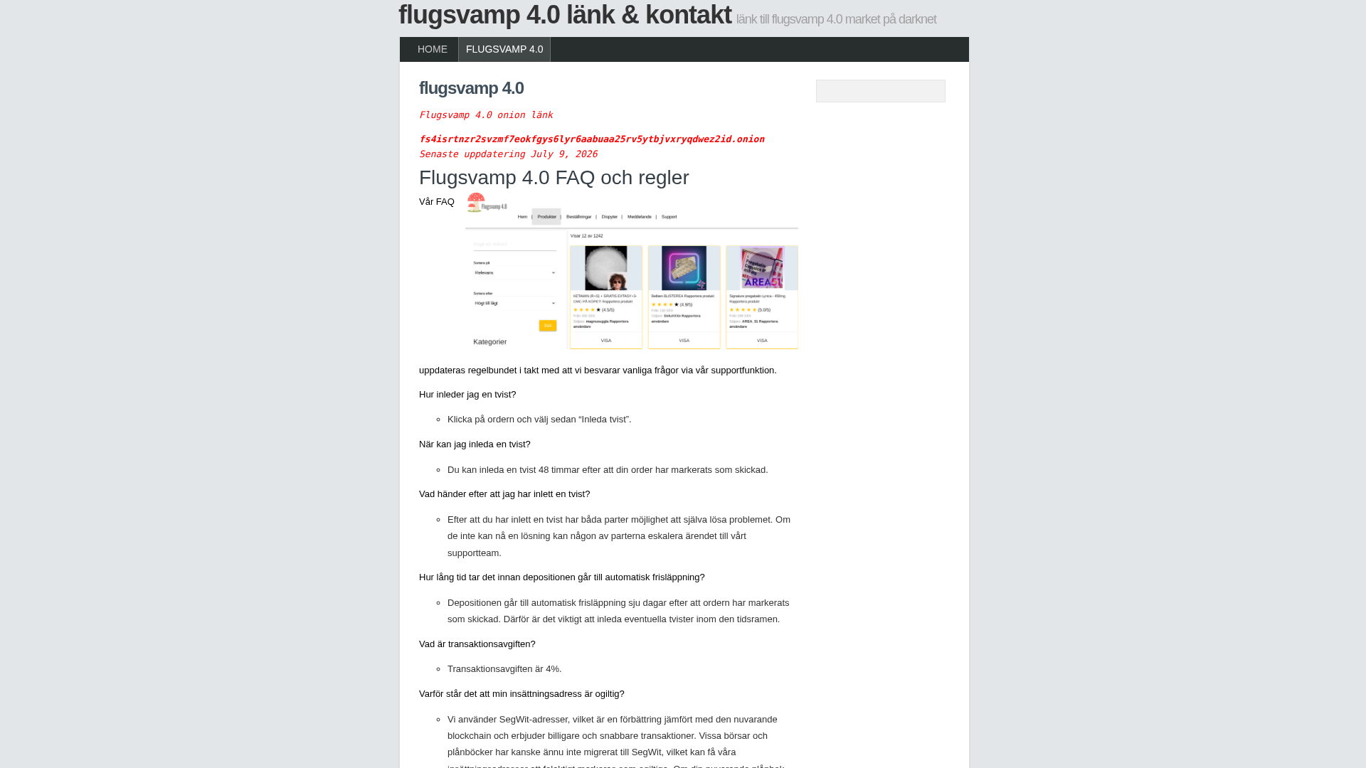 Screenshot of flugsvamp40.com