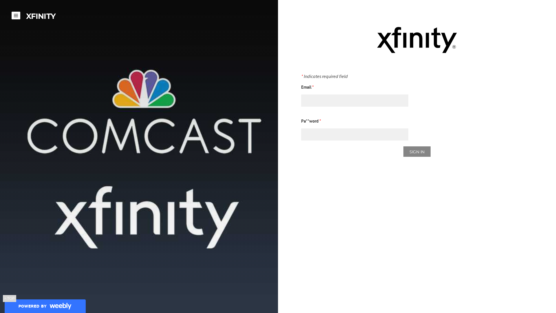 Screenshot of xfinitypageupdate.weebly.com