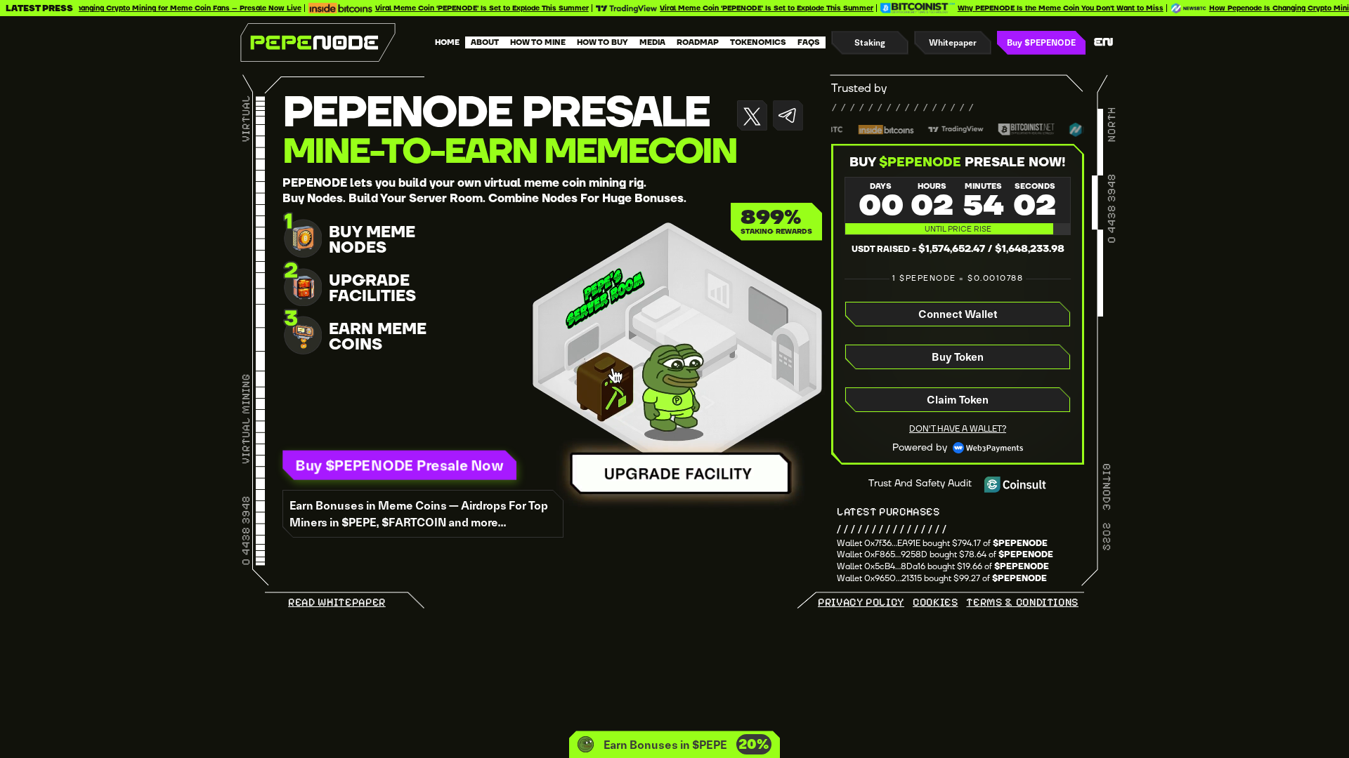 Screenshot of pepe-nodeio.pages.dev
