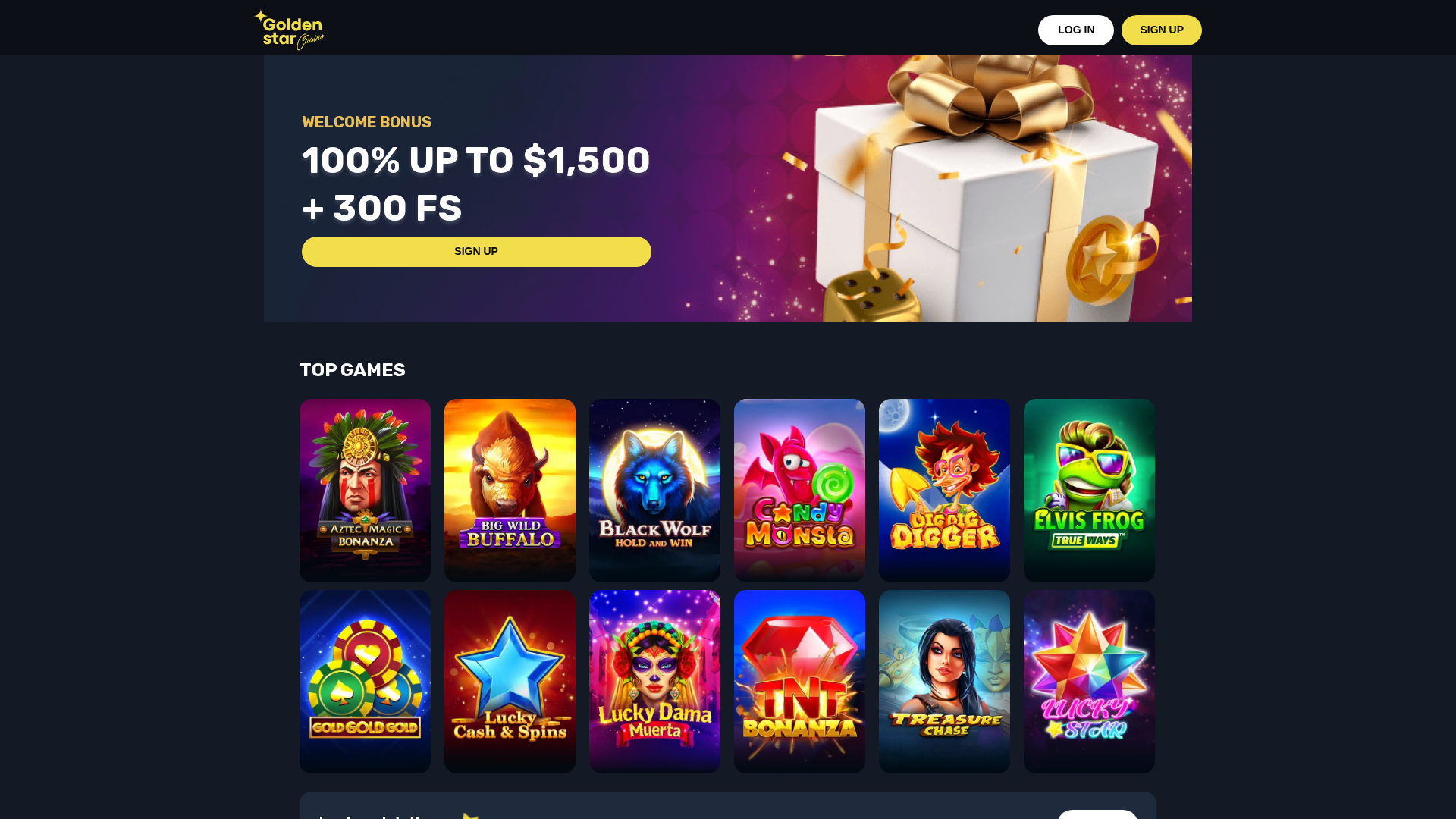 Screenshot of goldenstarcasino2.com