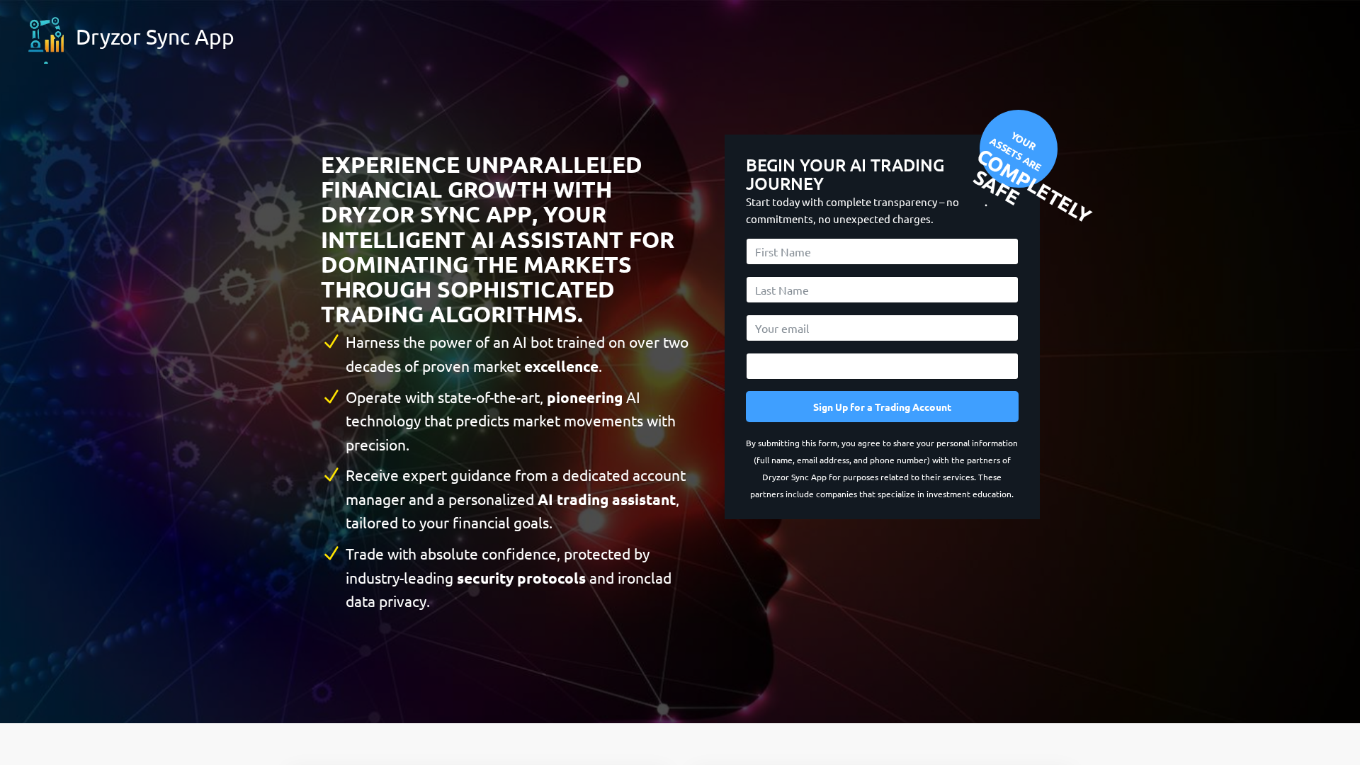 Screenshot of dryzorsyncapp.com