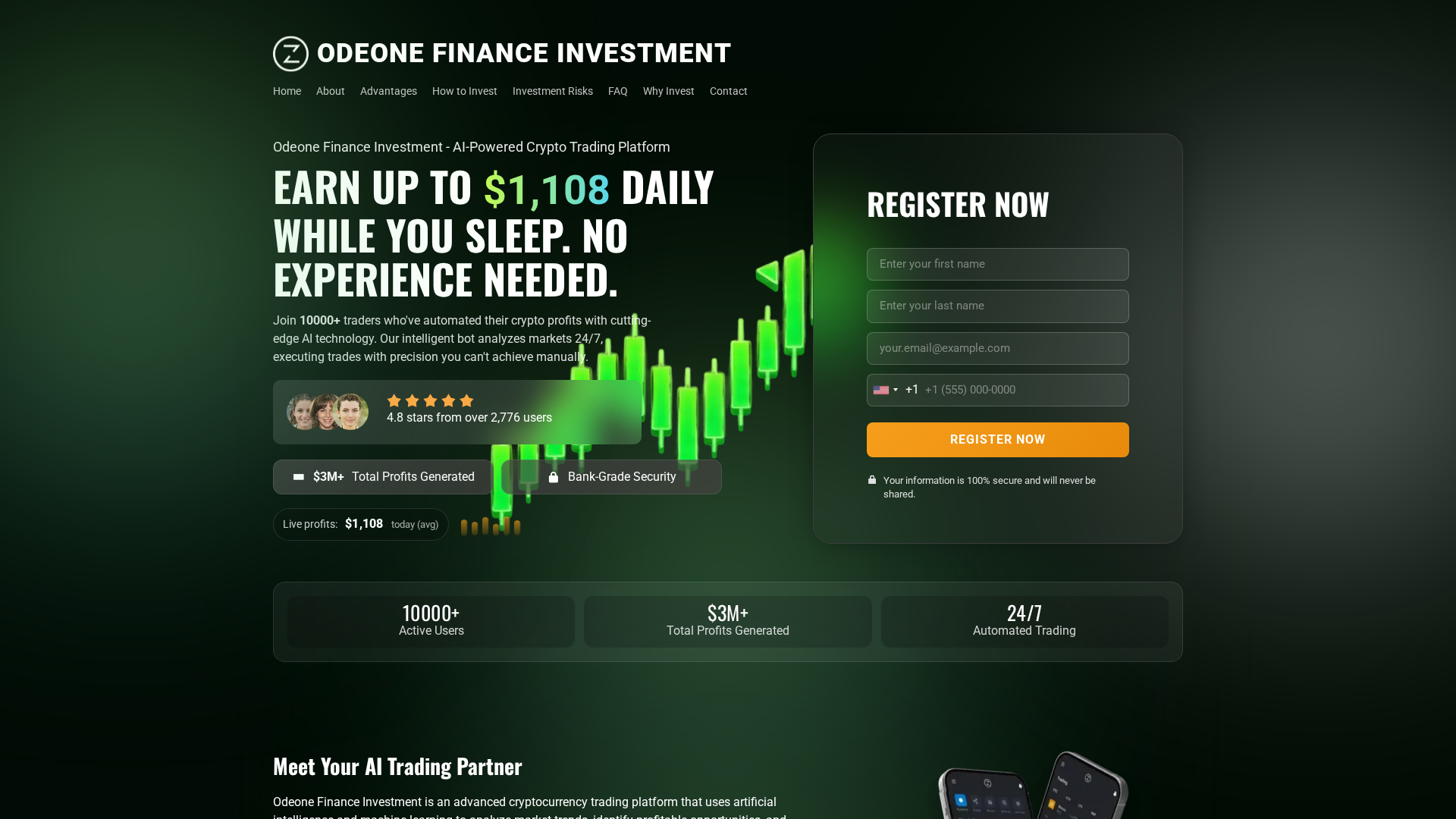 Screenshot of odeonefinanceinvestment.com