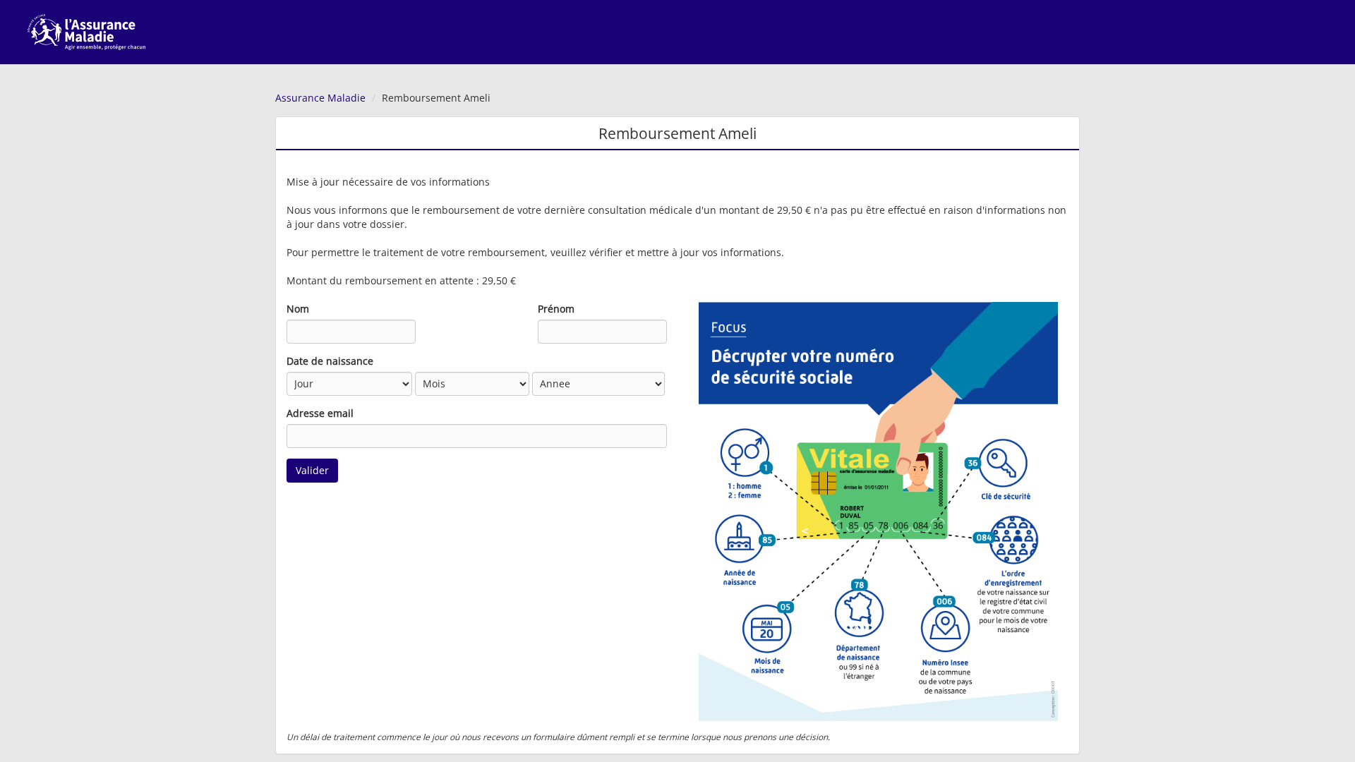 Screenshot of assurance-remboursement.info