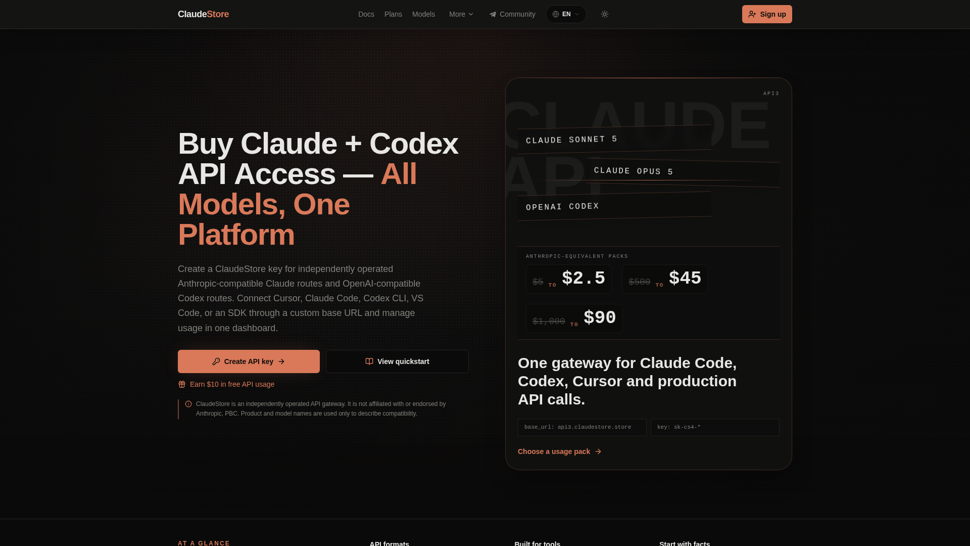 Screenshot of claudestore.store