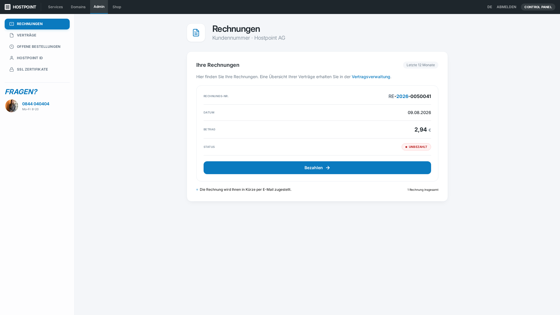 Screenshot of rechnungdirekt24.com