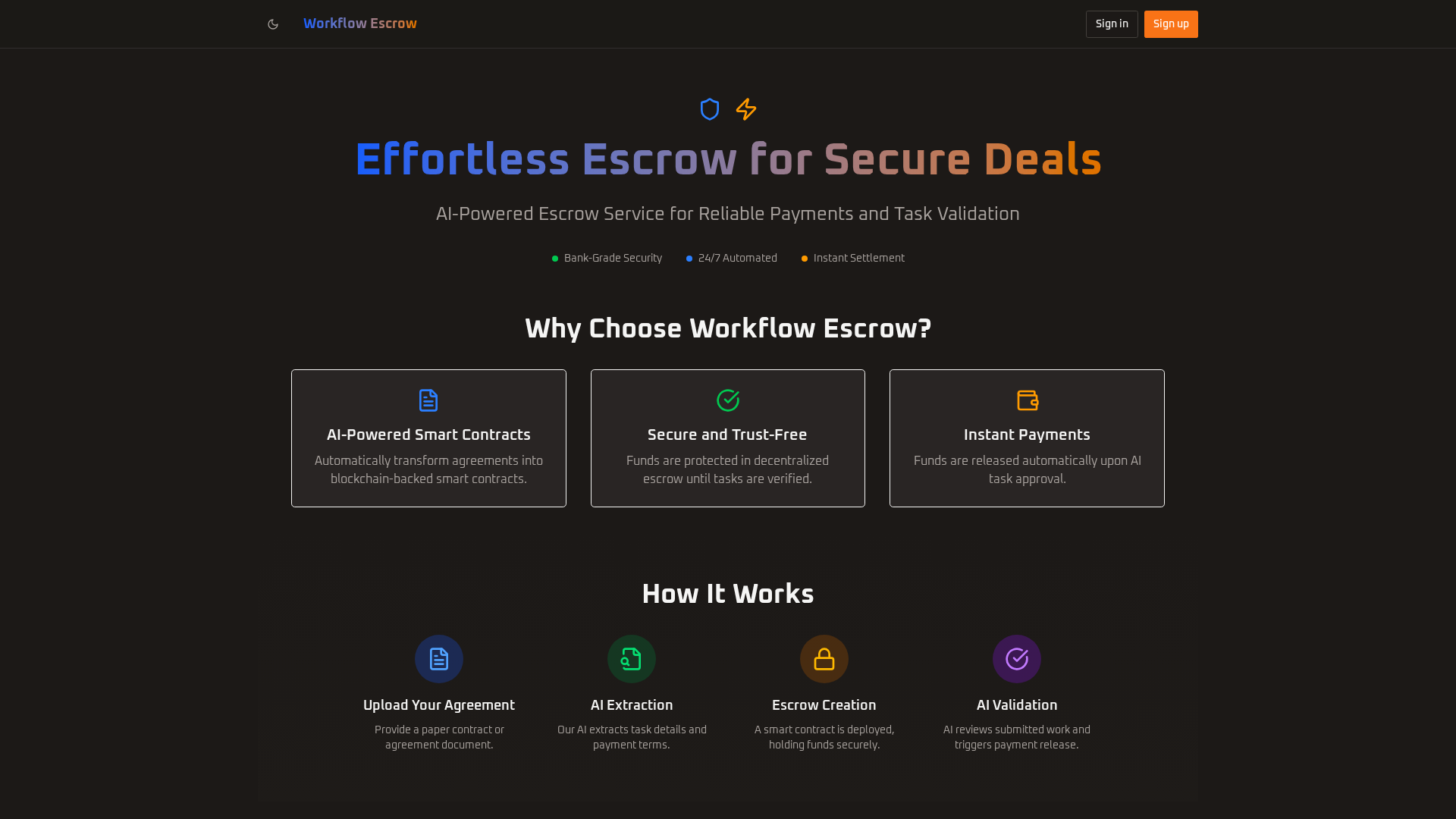 Screenshot of arc-escrow-phi.vercel.app
