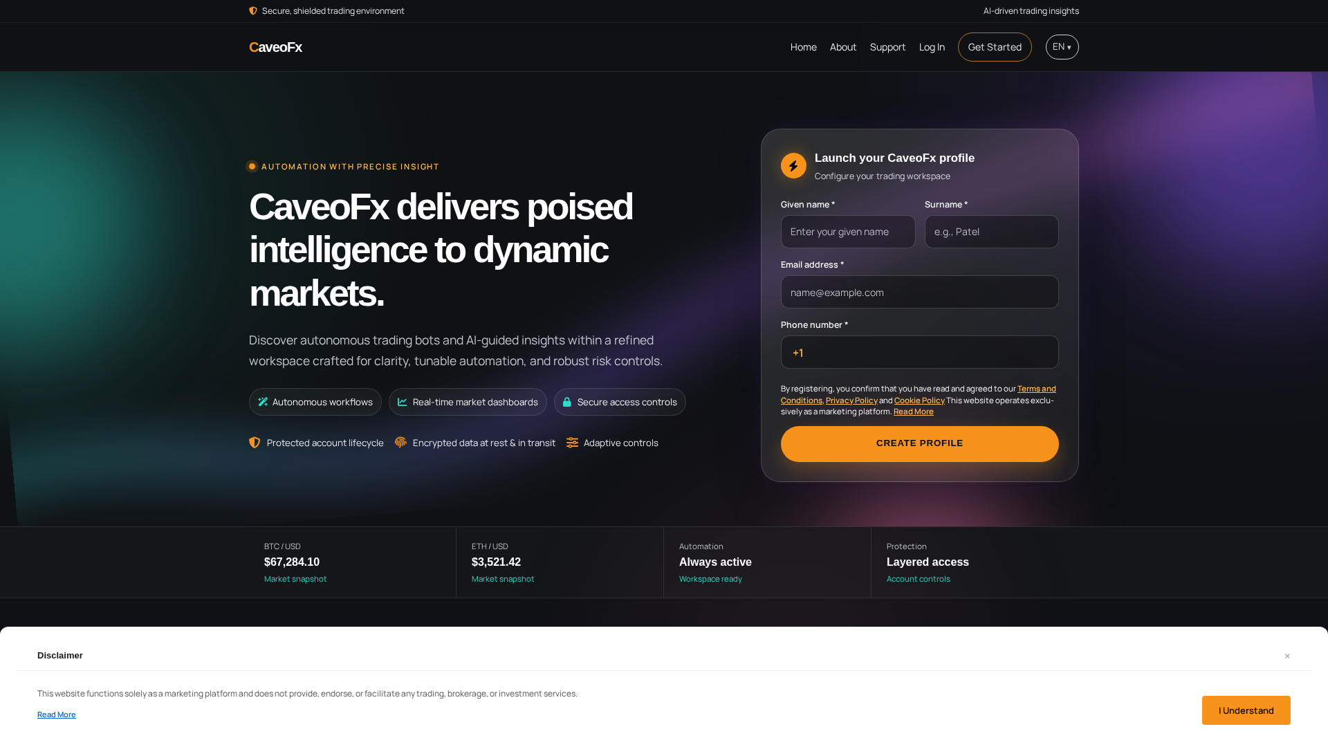 Screenshot of caveofx.pro