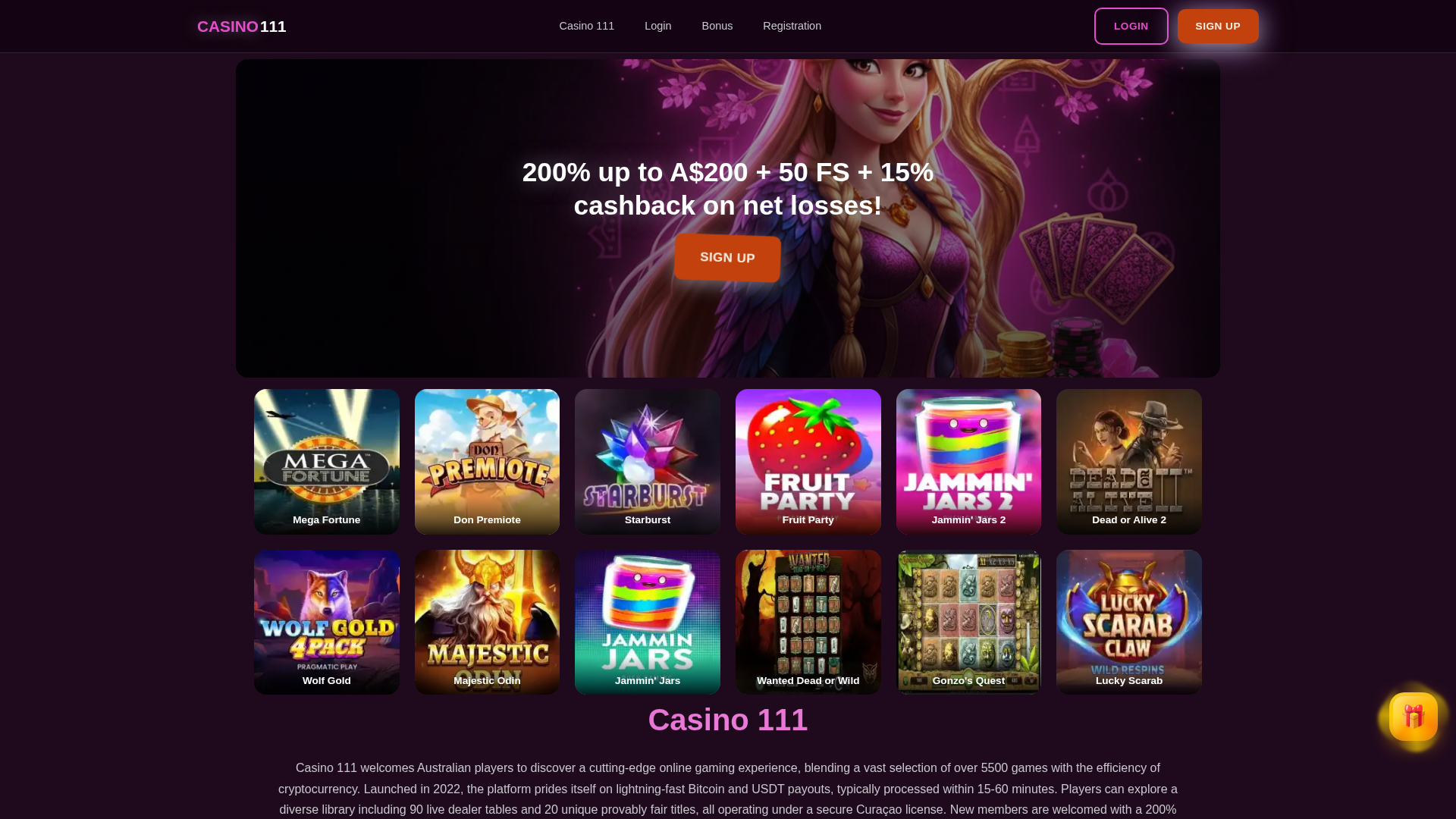 Screenshot of casino-111.vip