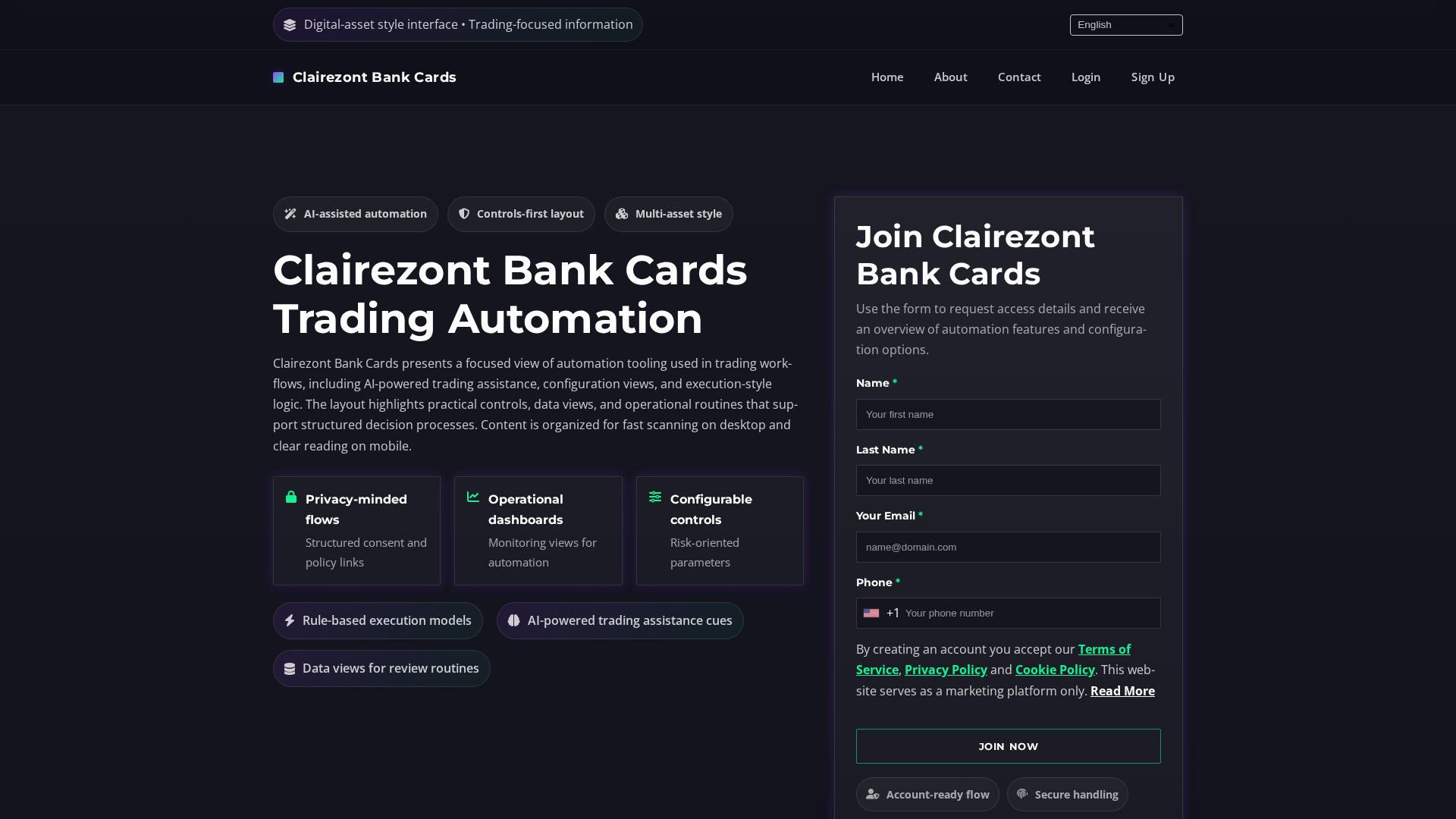 Screenshot of clairezontbankcards.com