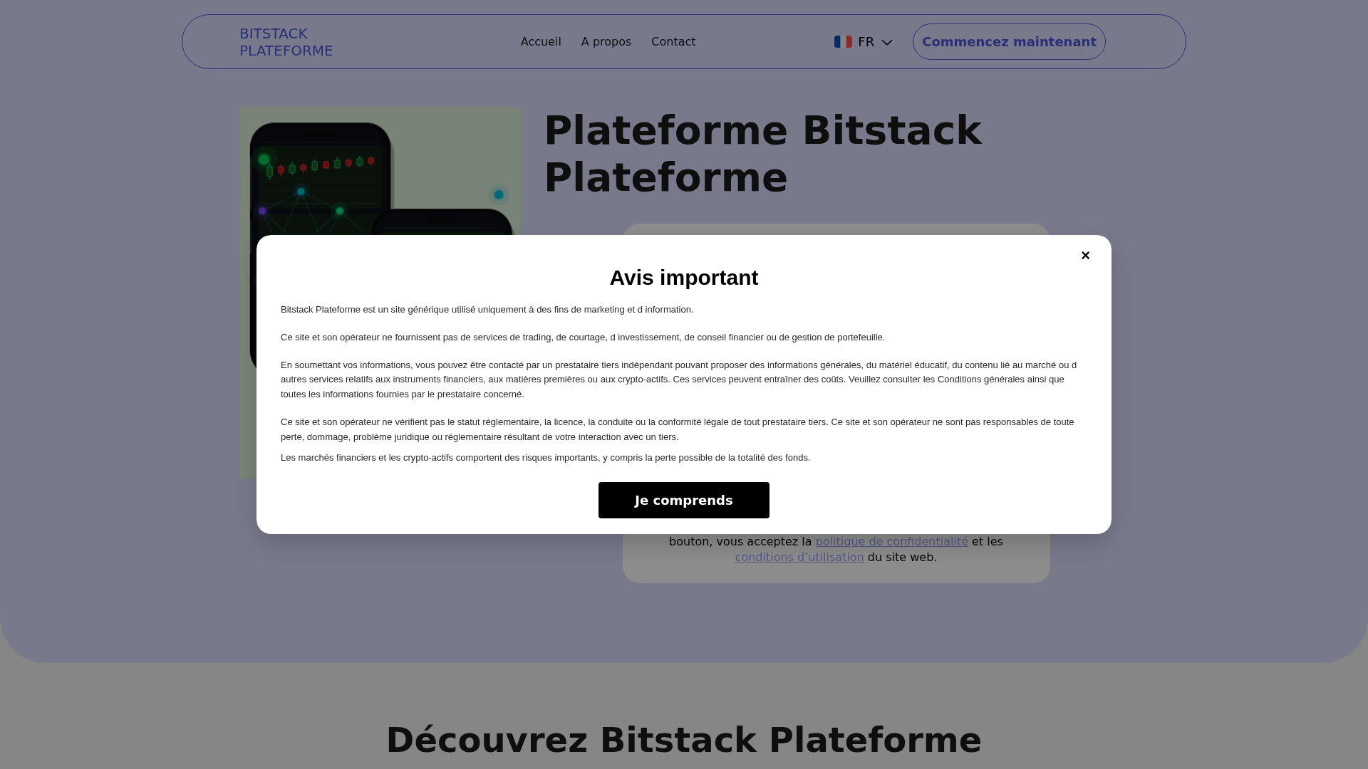 Screenshot of bitstackplateforme-fr.live