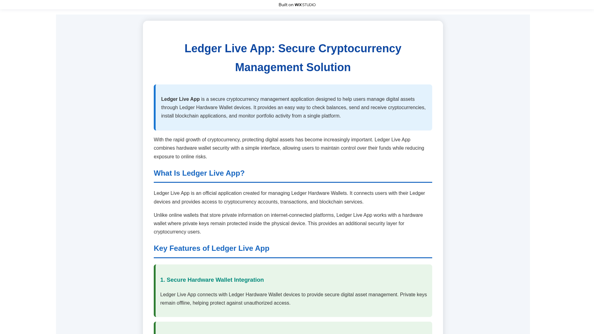 Screenshot of legder-lives.wixstudio.com