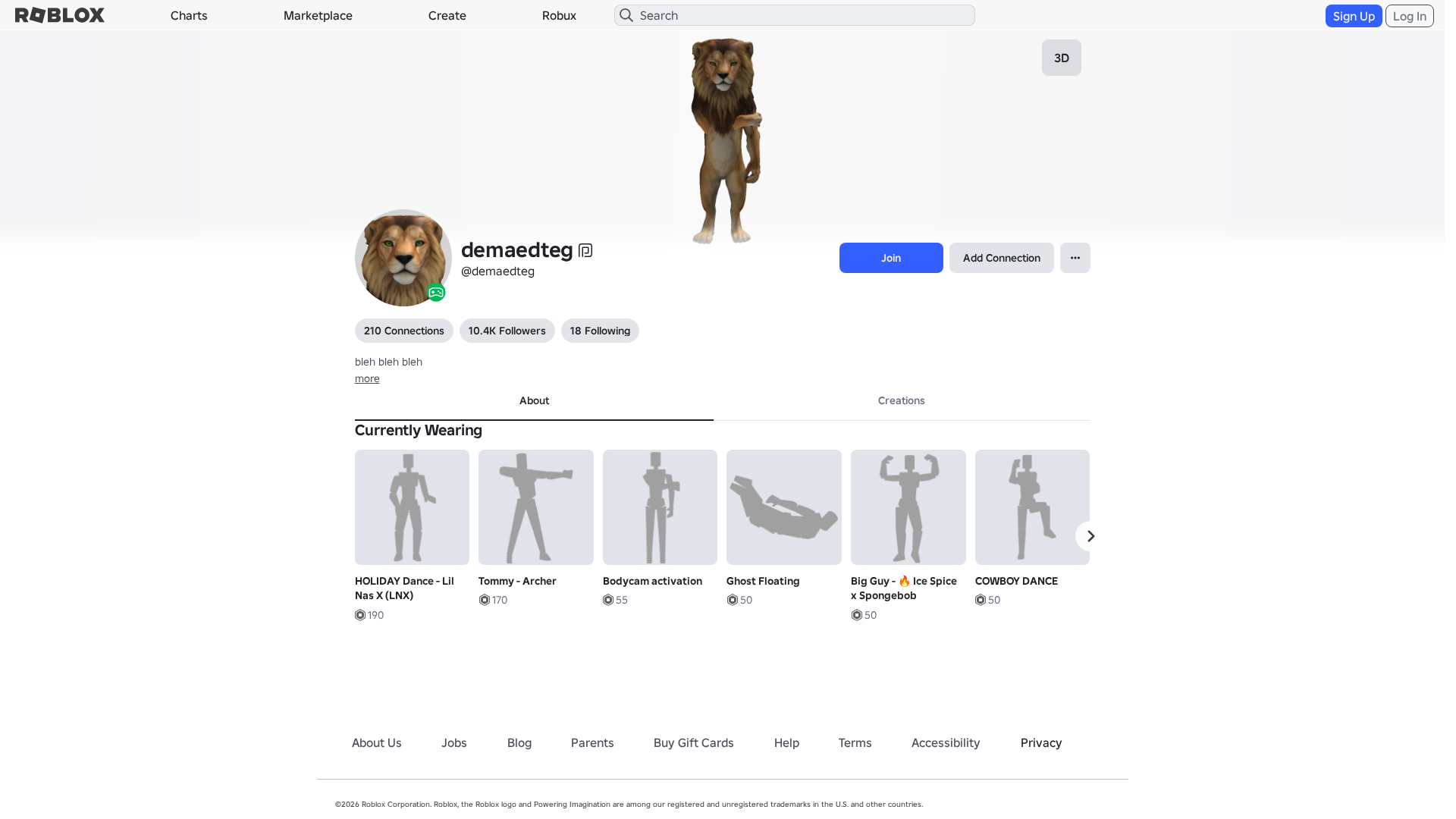Screenshot of www.roblox.com.ml