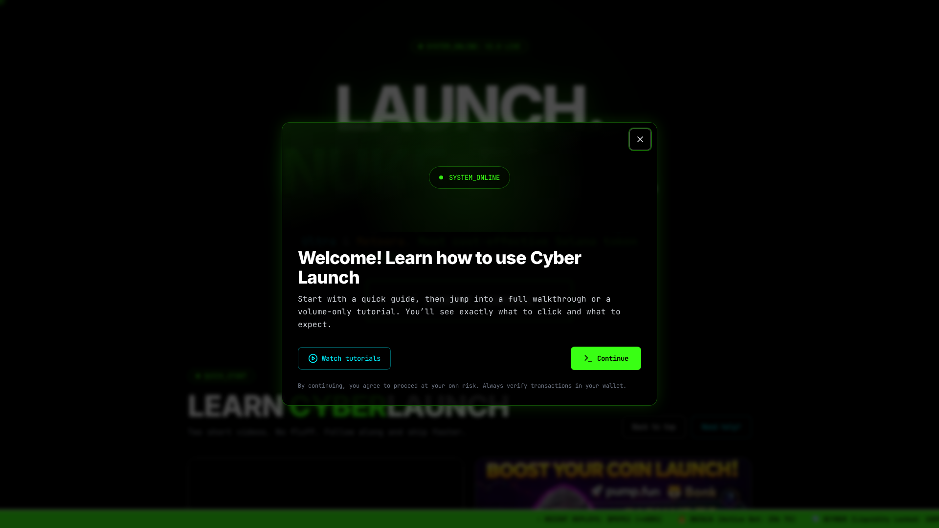 Screenshot of www.cyberlaunch.fun