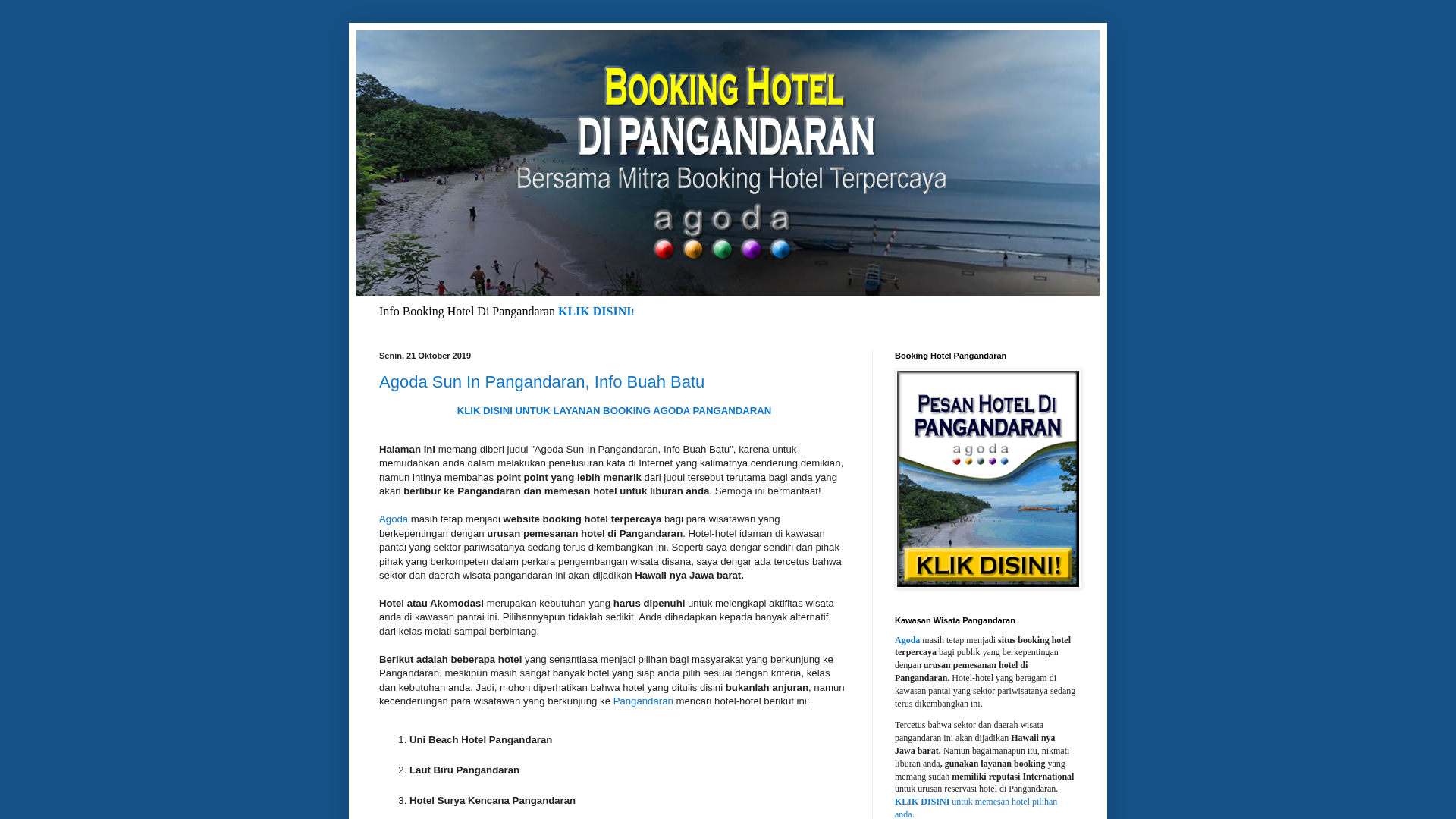Screenshot of agodahotelpangandaran.blogspot.com