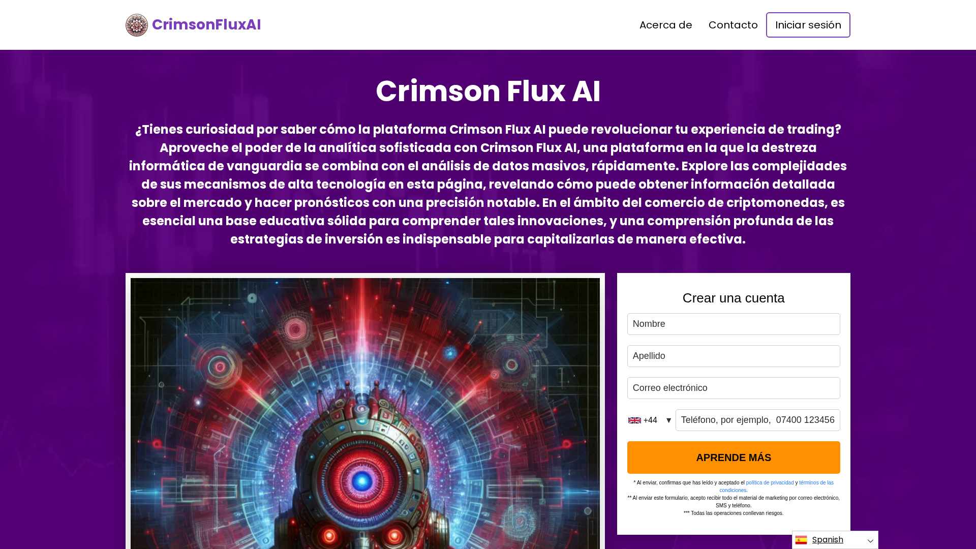 Screenshot of crimsonfluxai.app