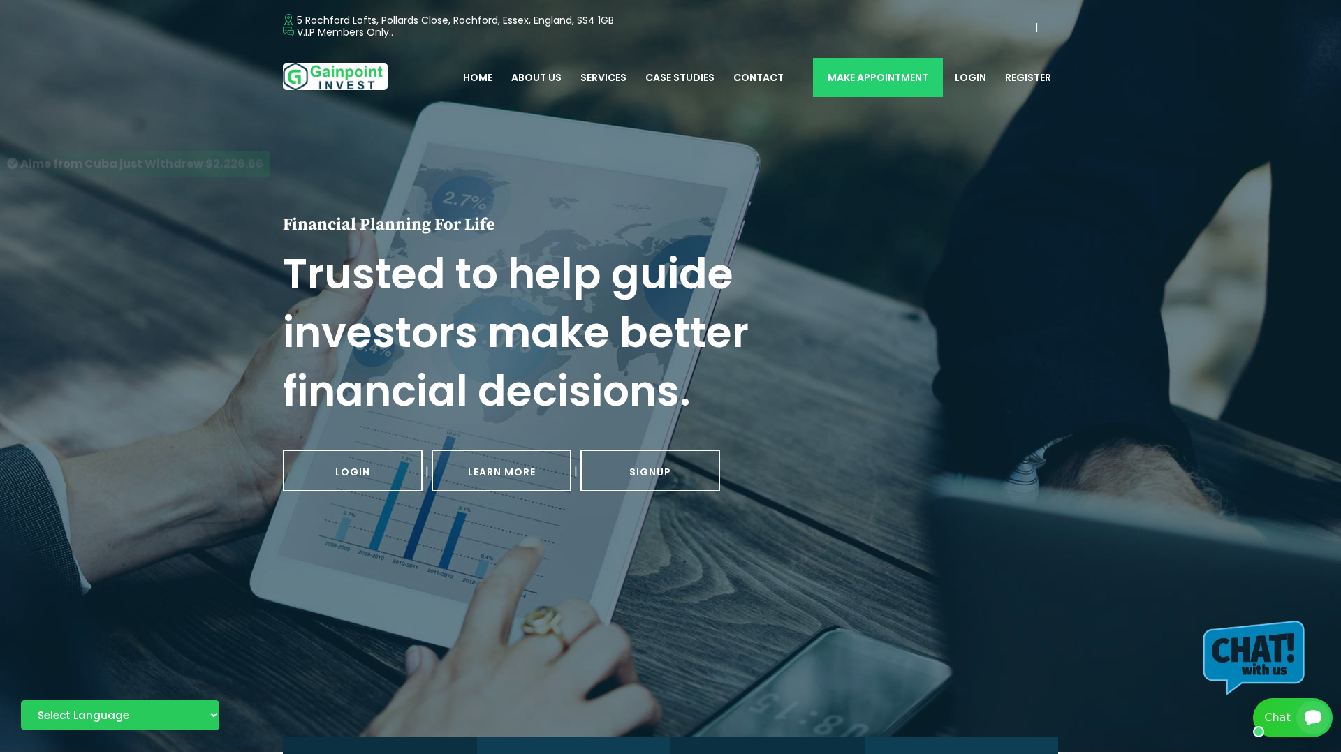 Screenshot of gainpoint-invest.com