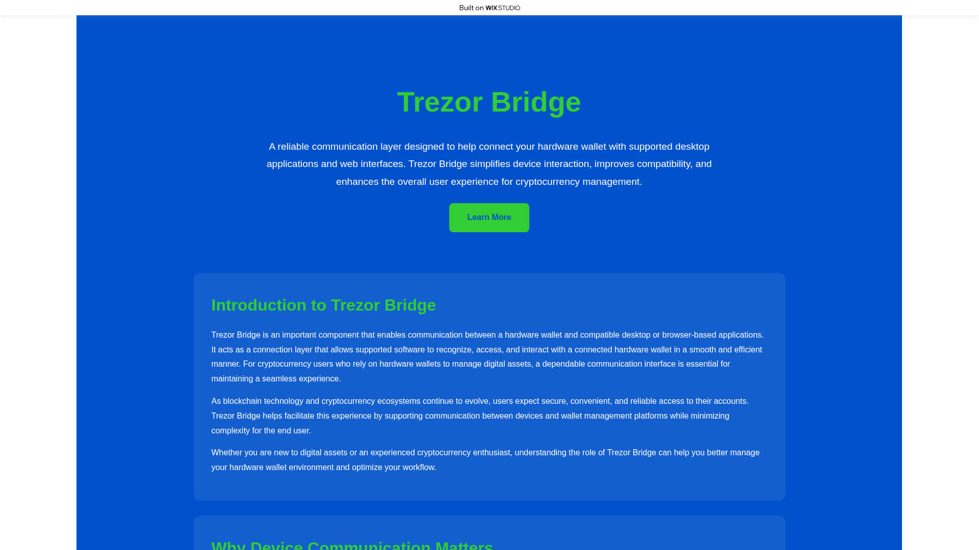 Screenshot of startio-bridgeapp.wixstudio.com
