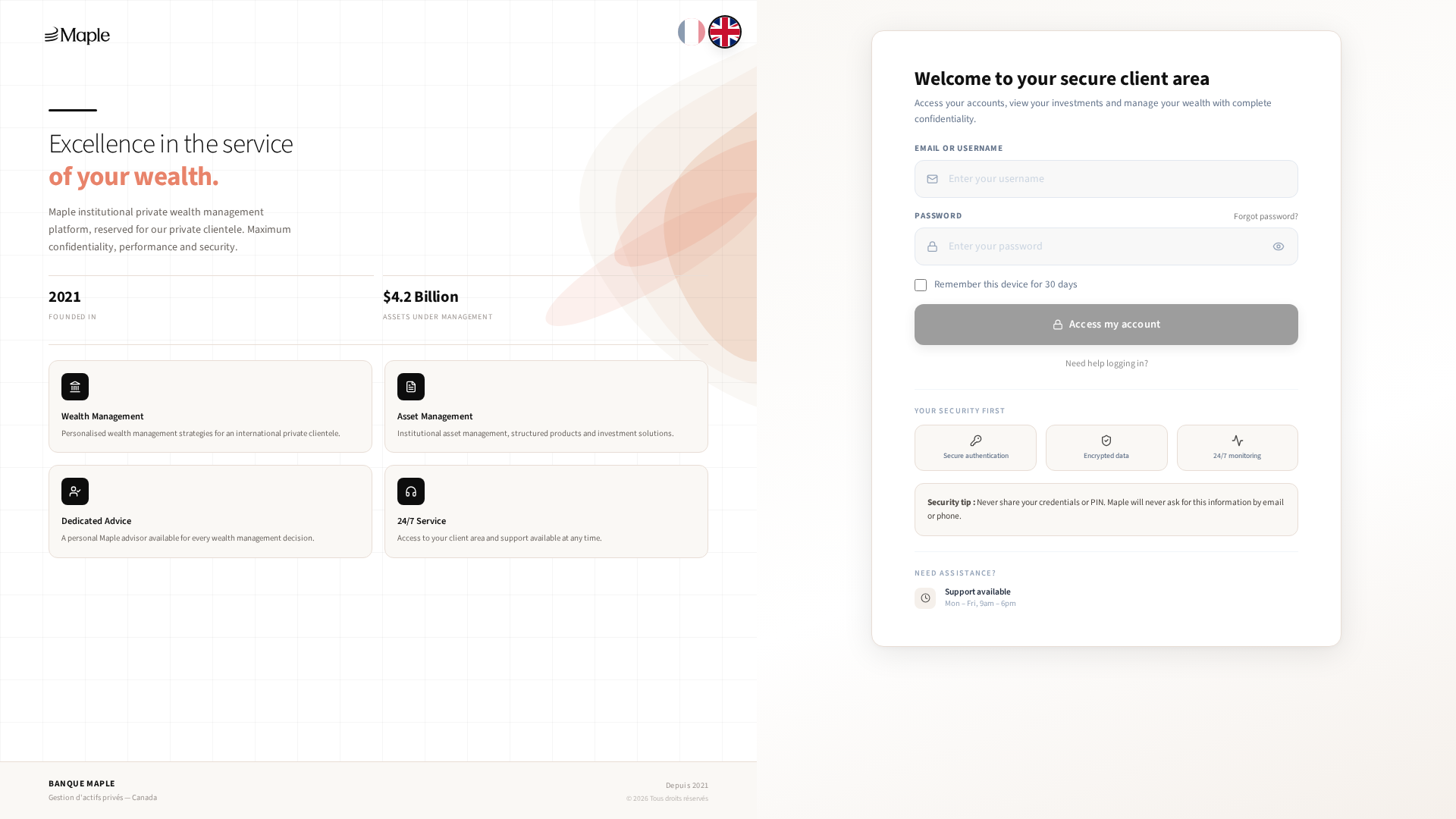 Screenshot of acces-maple.finance