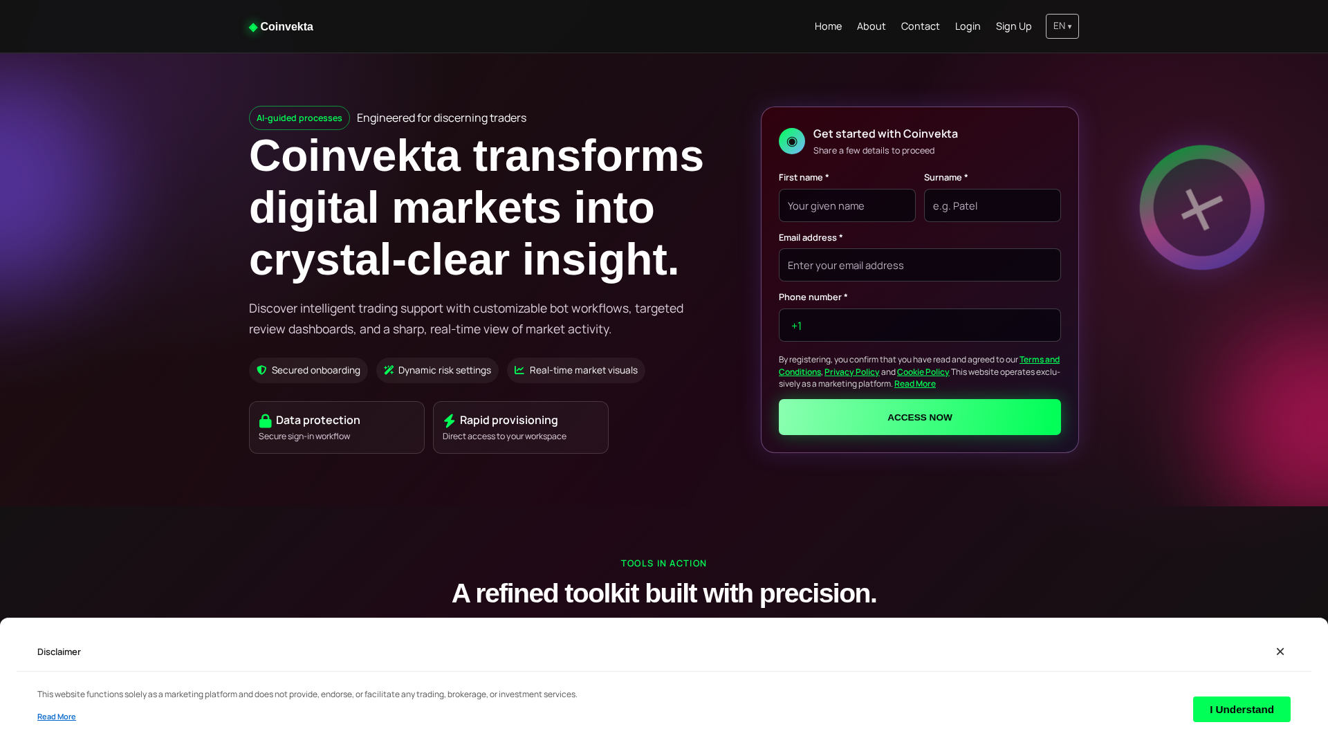Screenshot of coinvekta.digital