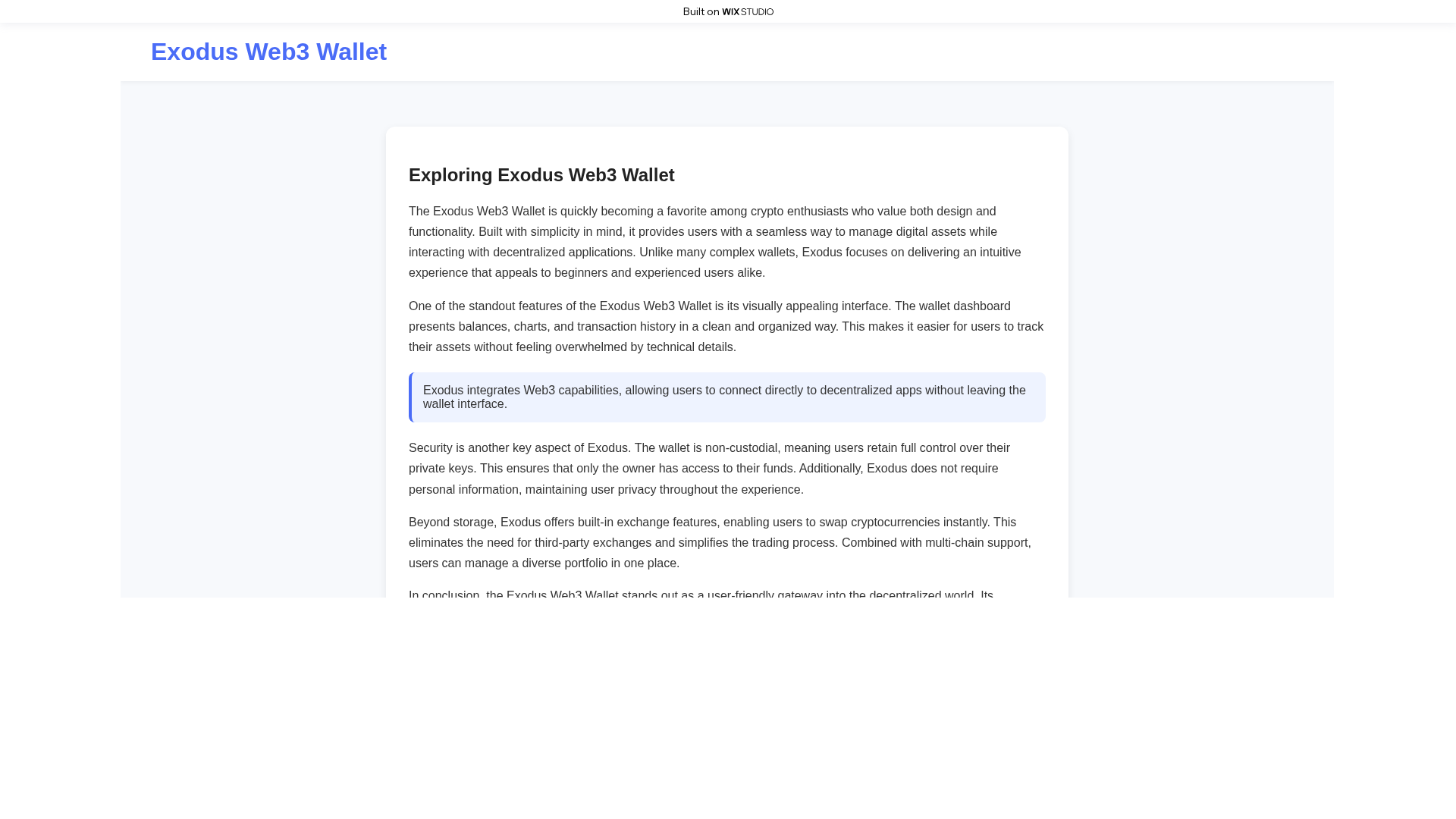 Screenshot of us-exdus.wixstudio.com