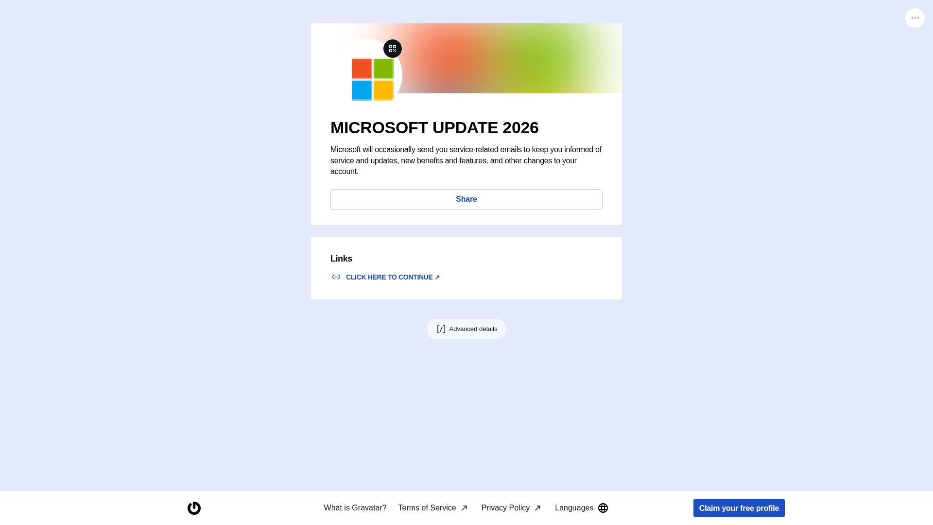 Screenshot of gravatar.com