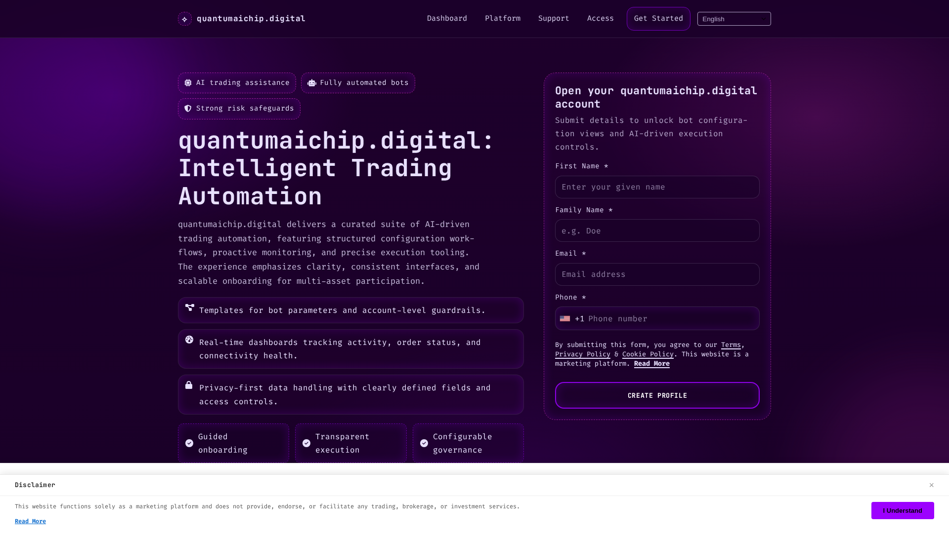 Screenshot of quantumaichip.digital