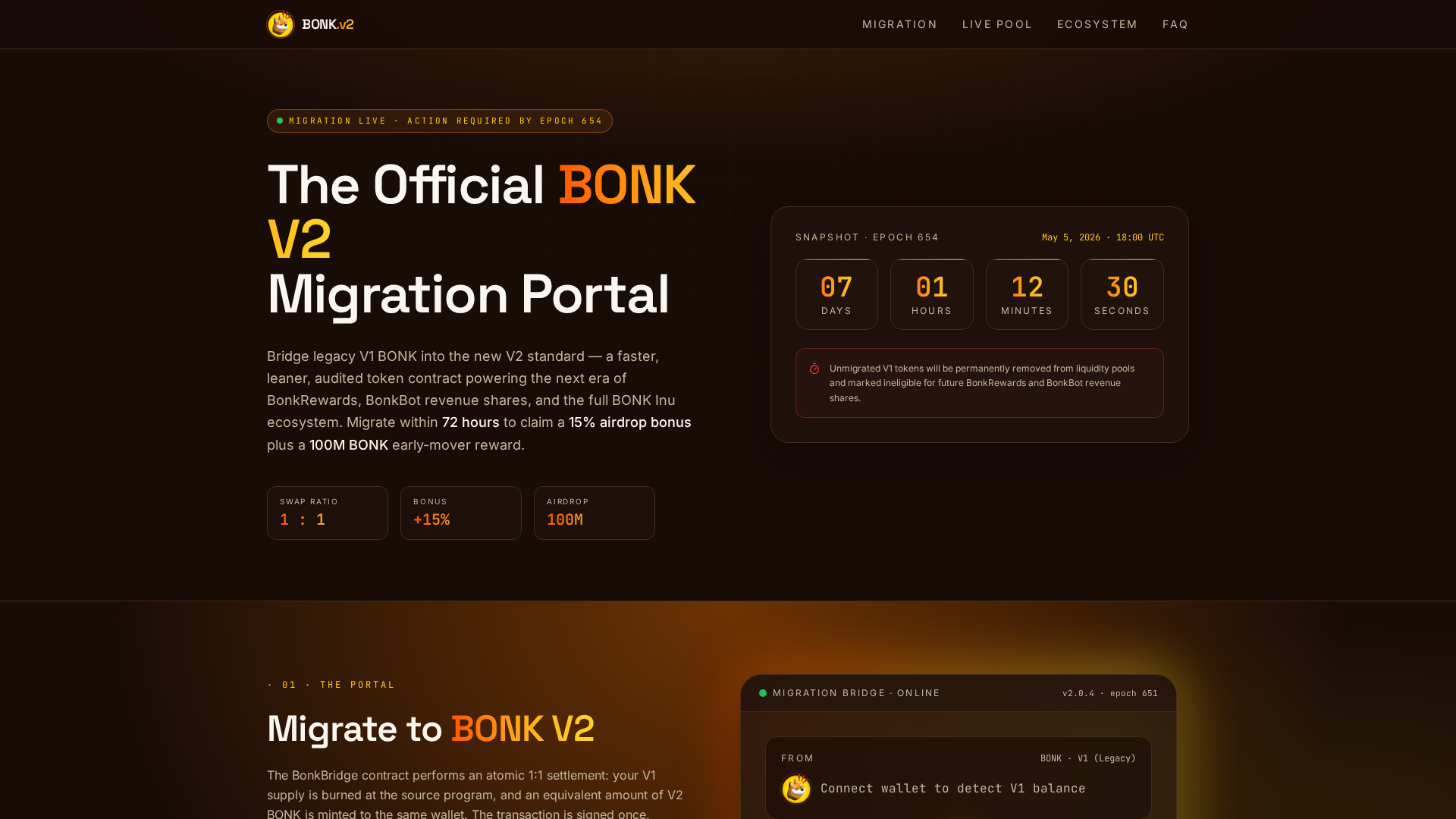 Screenshot of bonkmigrate.com