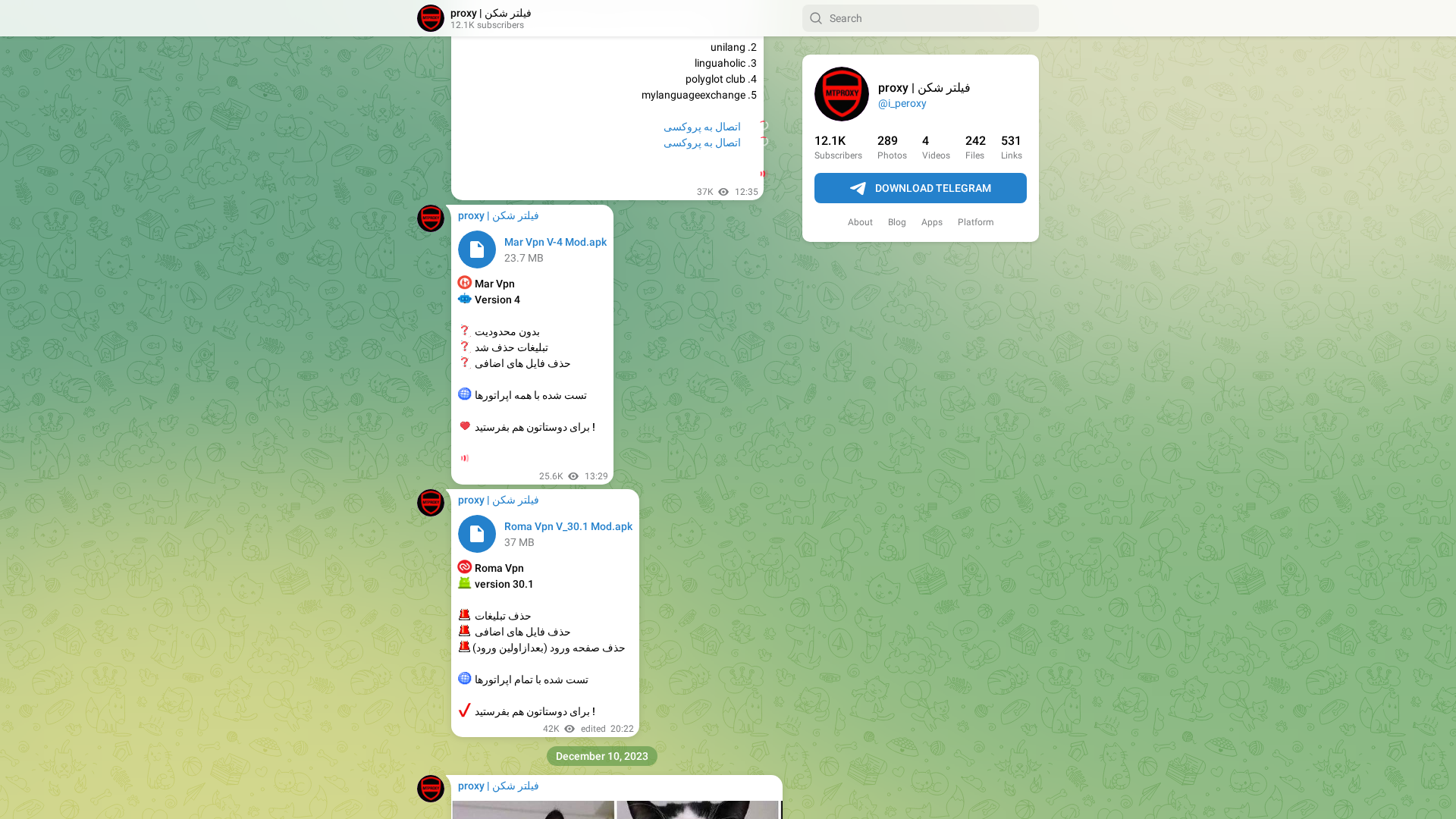 Screenshot of telegram.dog