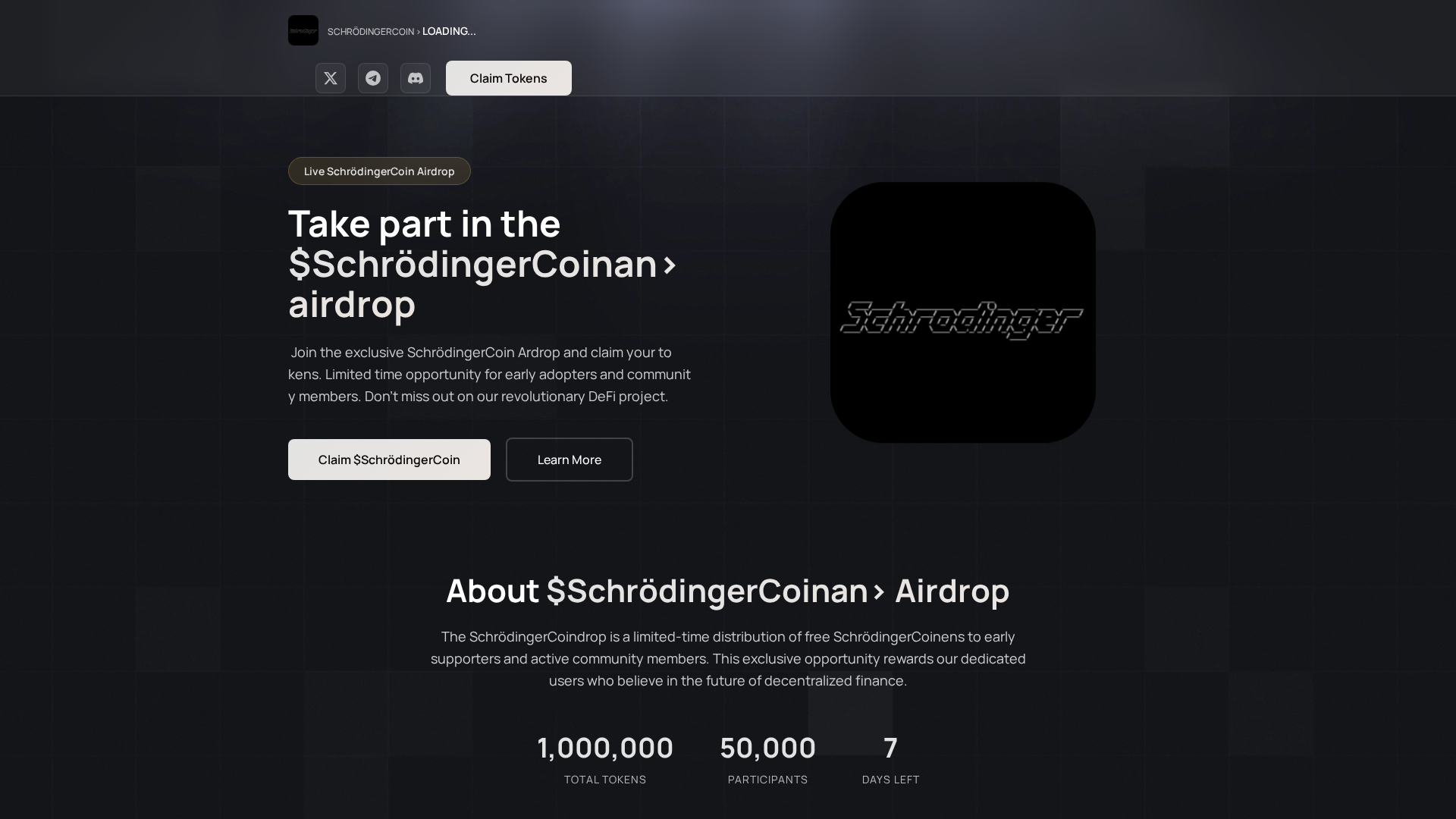 Screenshot of claim-schrodingercoin.pages.dev