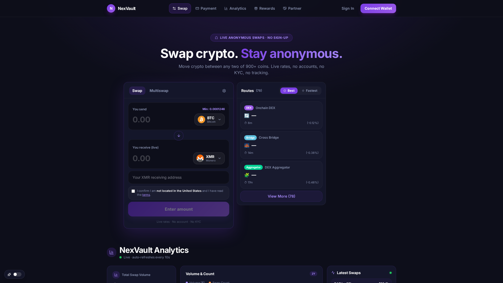 Screenshot of nexvaultwallet.com